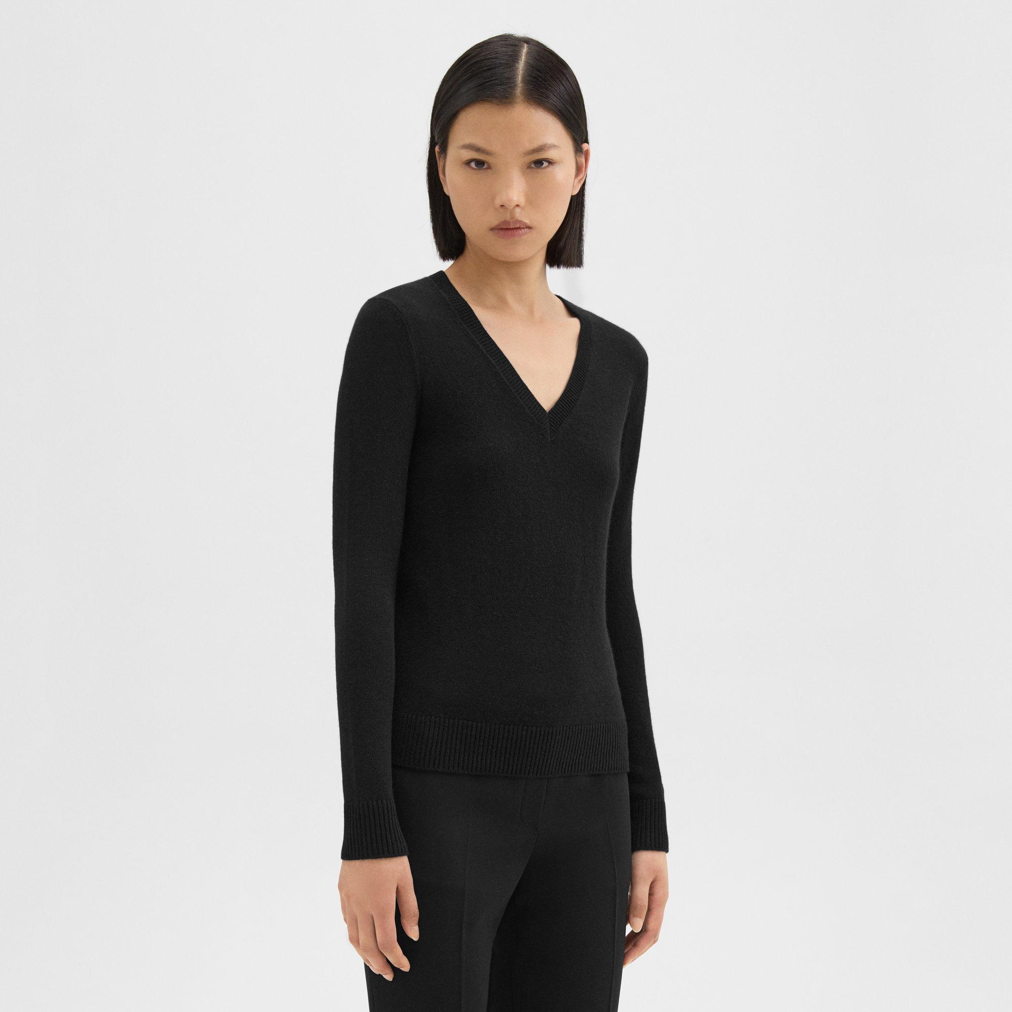 V-Neck Sweater in Feather Cashmere 0 - click to view larger image