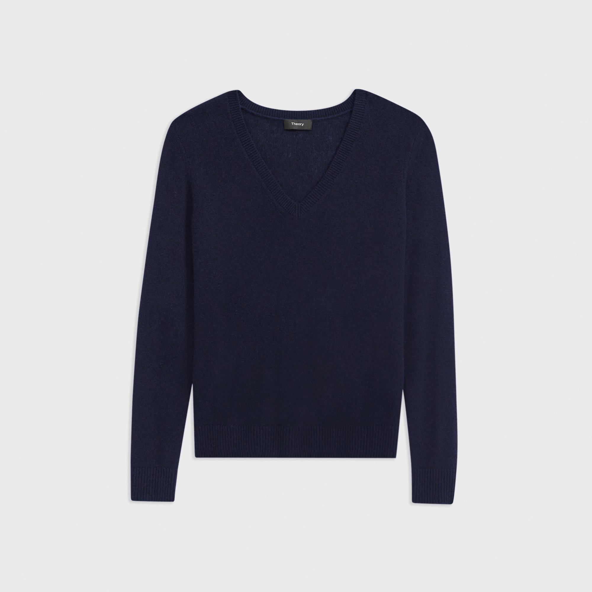 V-Neck Sweater in Feather Cashmere 0 - click to view larger image