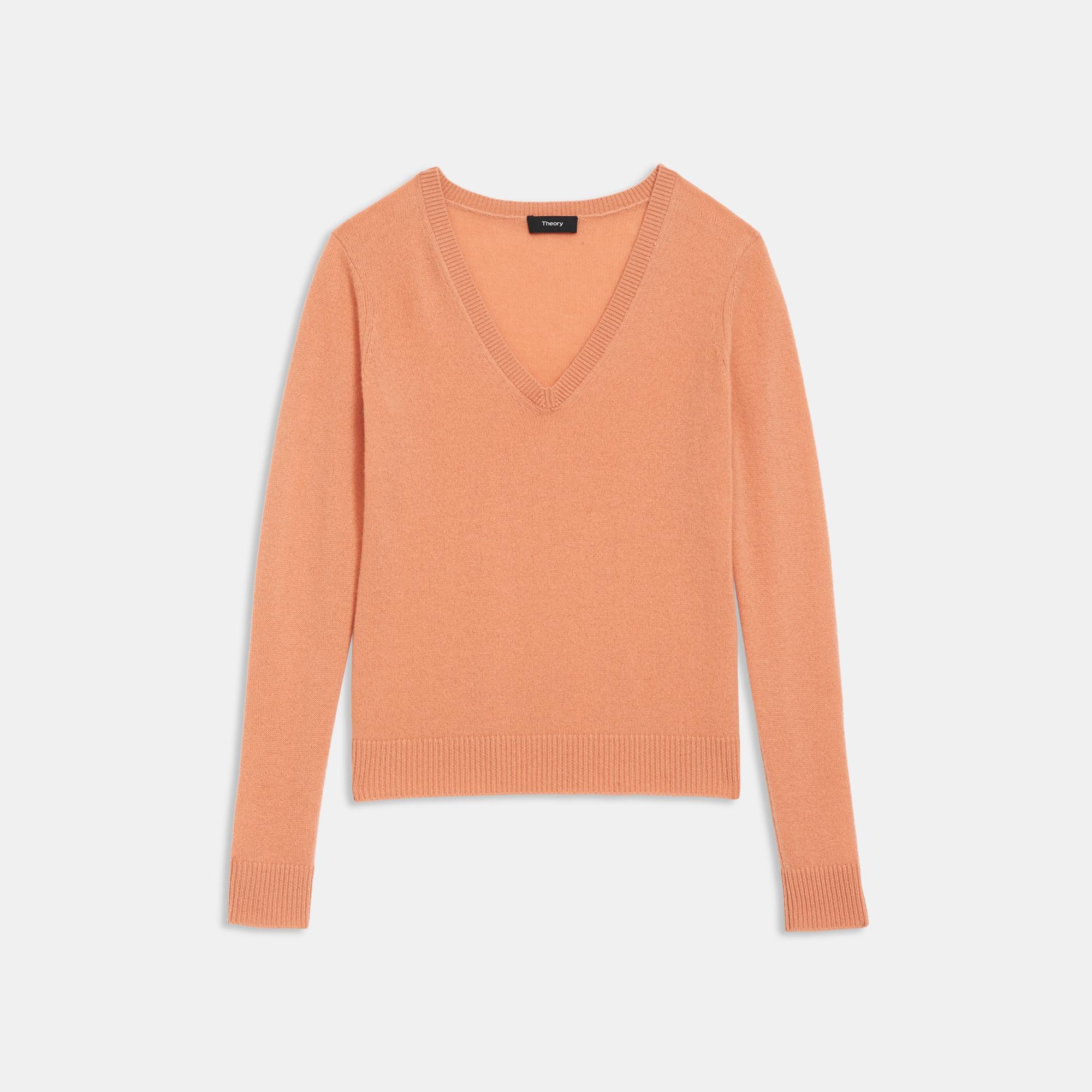 V-Neck Sweater in Feather Cashmere 0 - click to view larger image