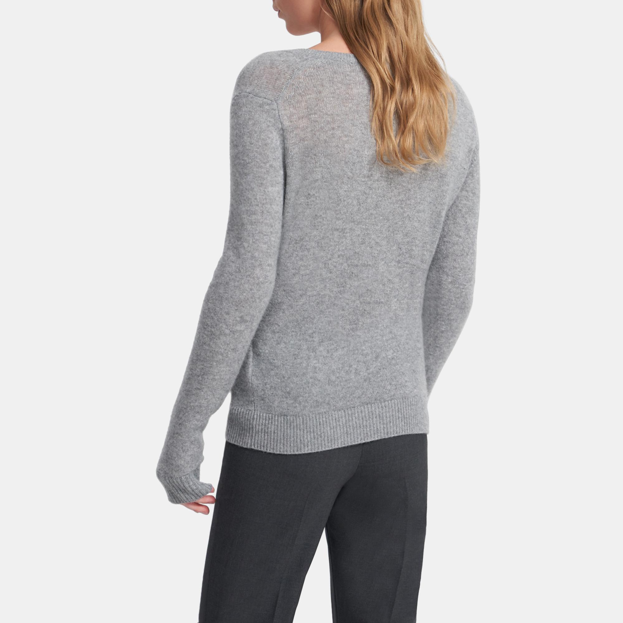 V-Neck Sweater in Feather Cashmere 0 - click to view larger image
