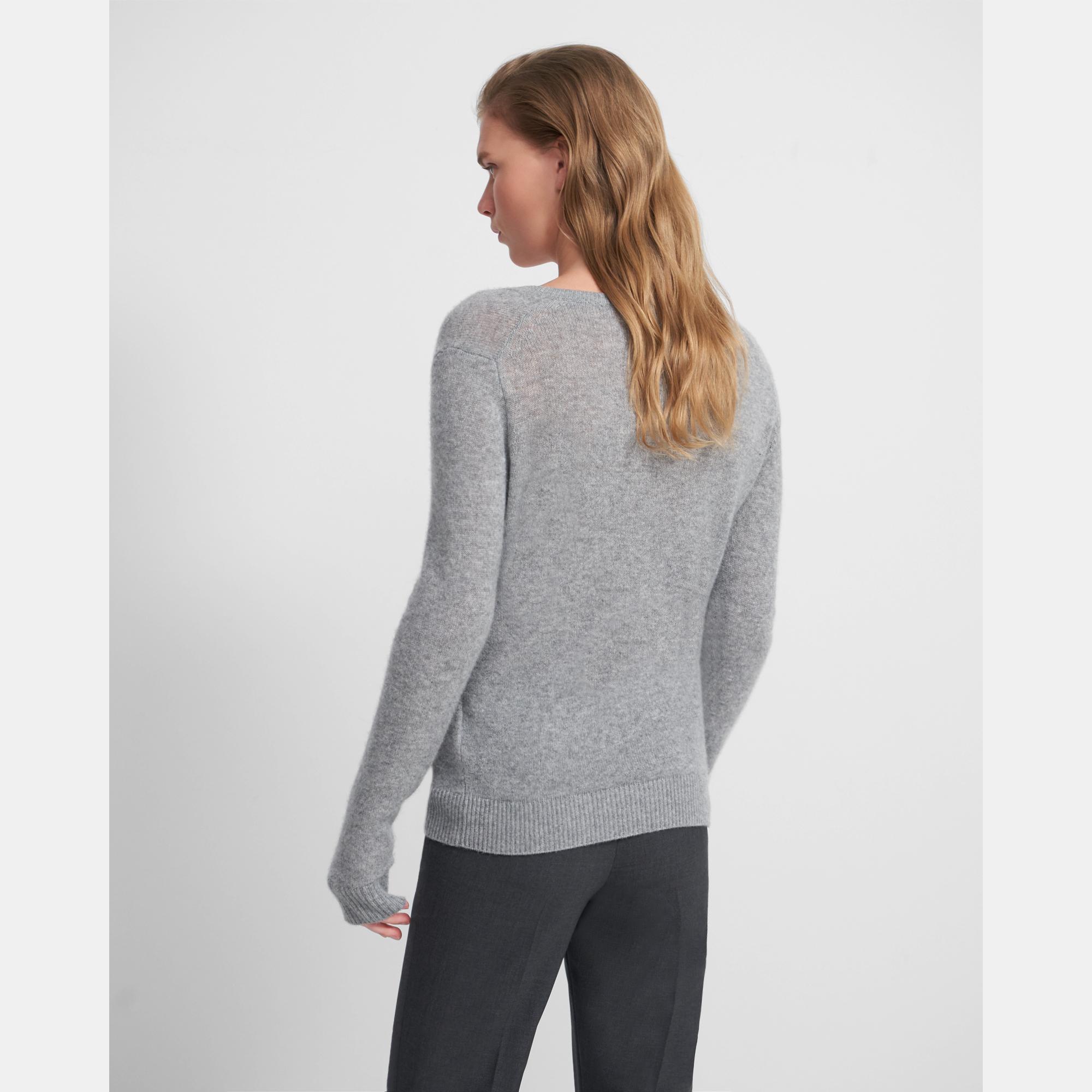 V-Neck Sweater in Feather Cashmere 0 - click to view larger image