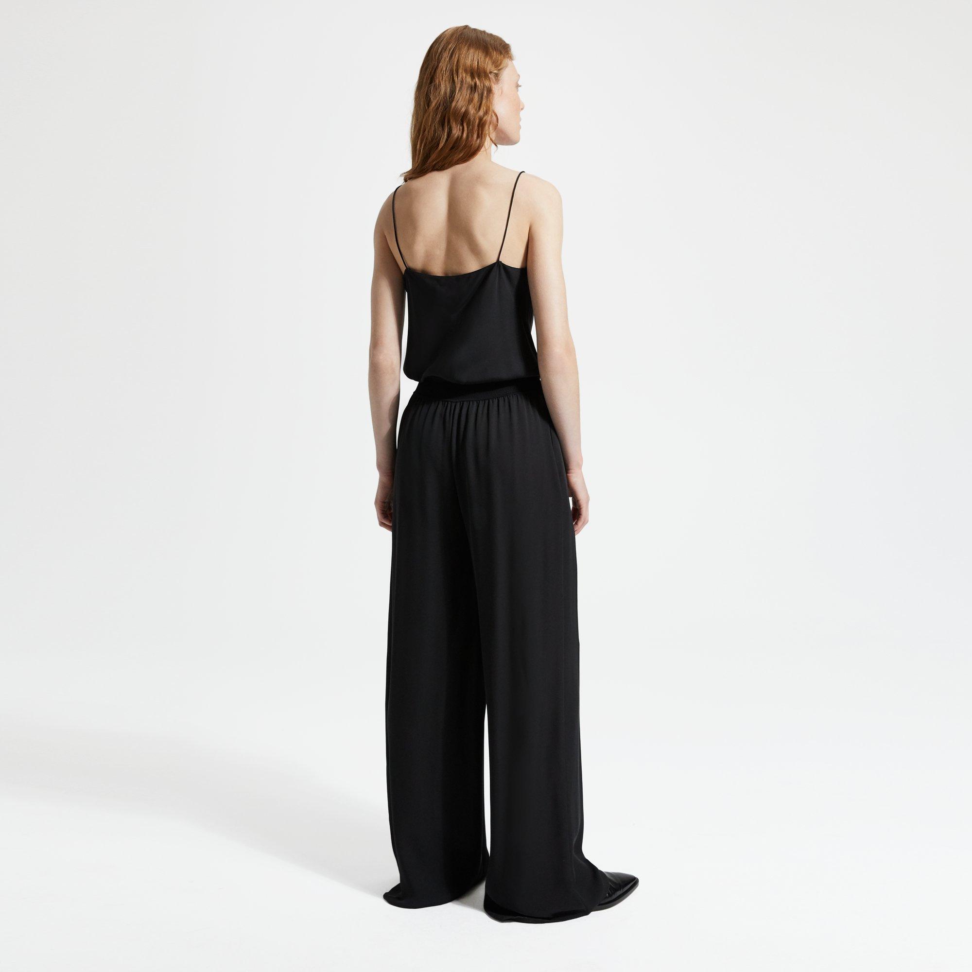 Silk Combo Ribbed-Waist Jumpsuit | Theory