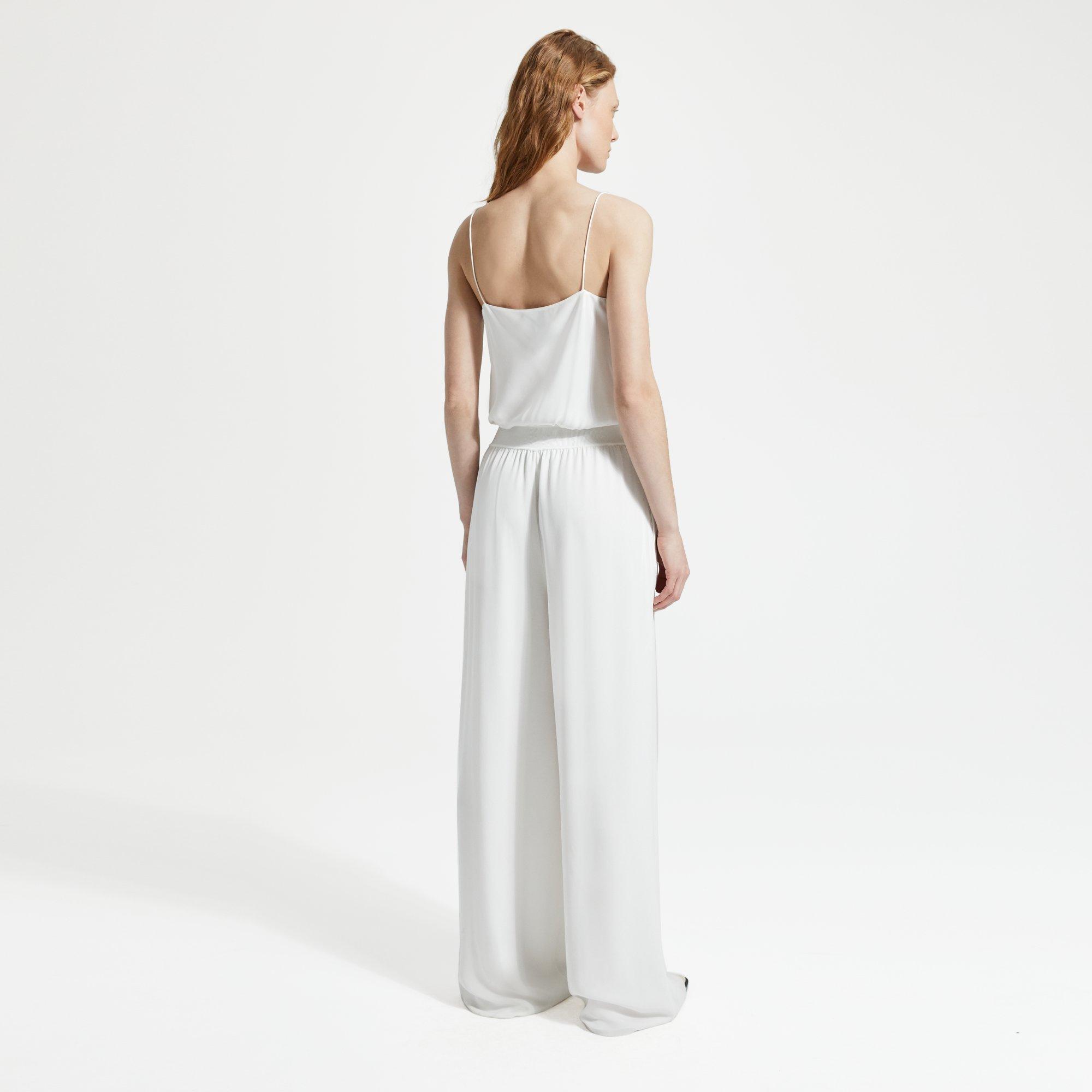 silk jumpsuit white