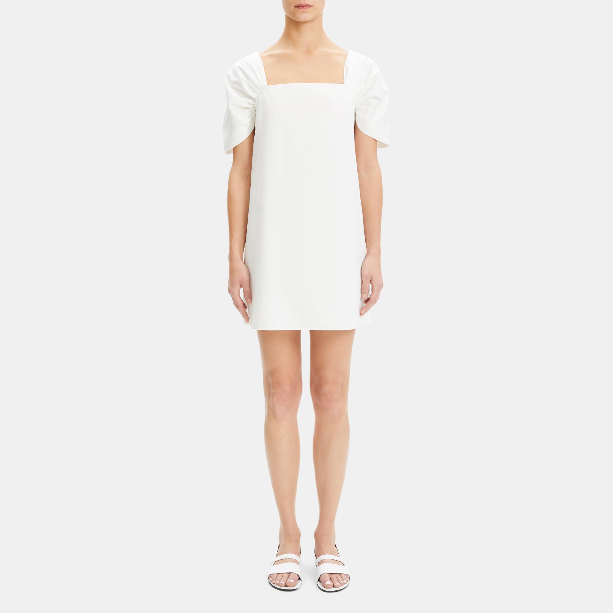 Draped Sleeve Dress In Classic Chino Theory