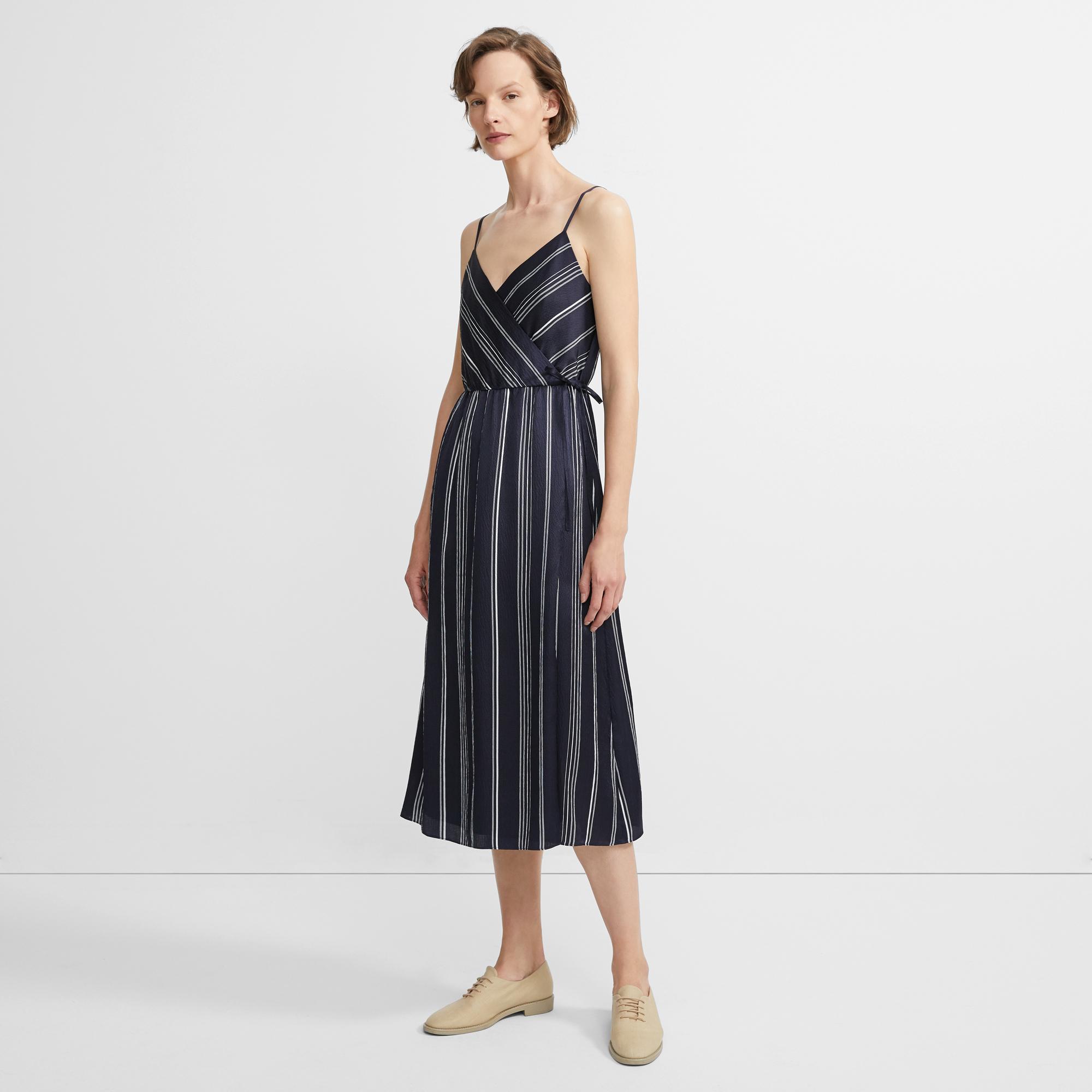 spaghetti wrap dress