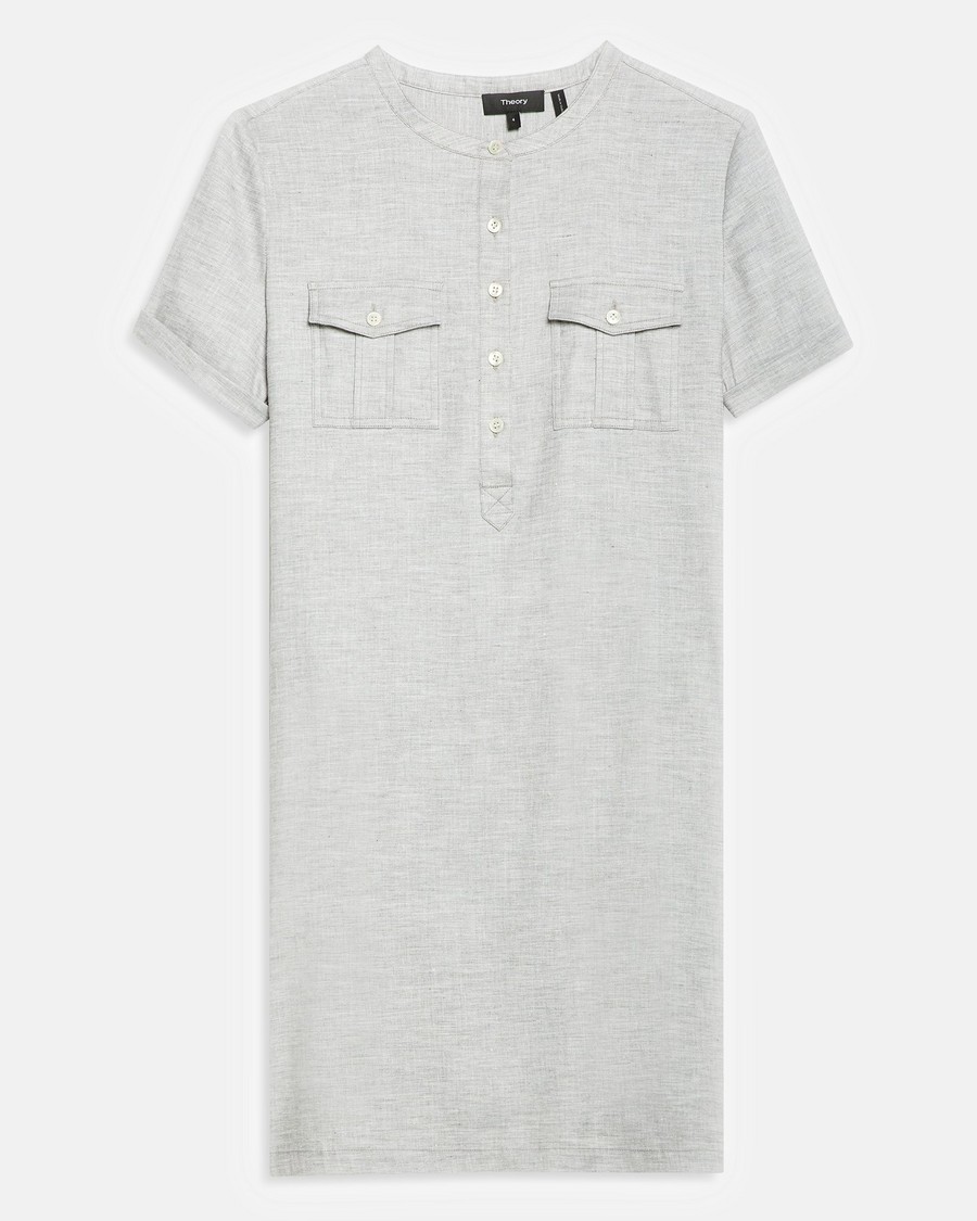 Stretch Linen Shift Dress 0 - click to view larger image