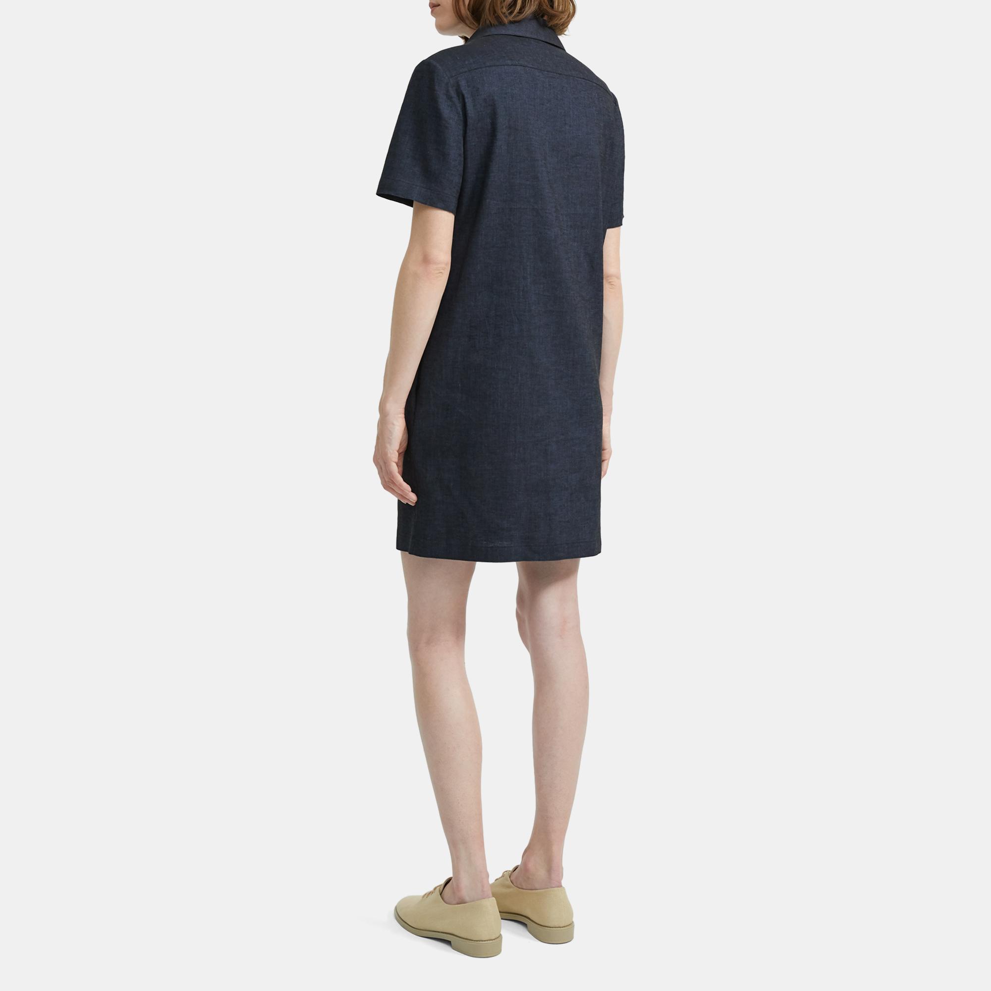 linen button down dress