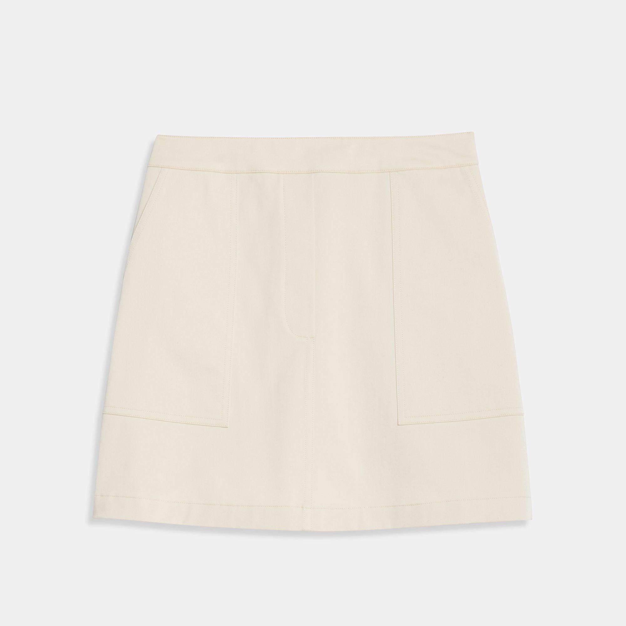Classic Chino Stitched Pocket Skirt | Theory