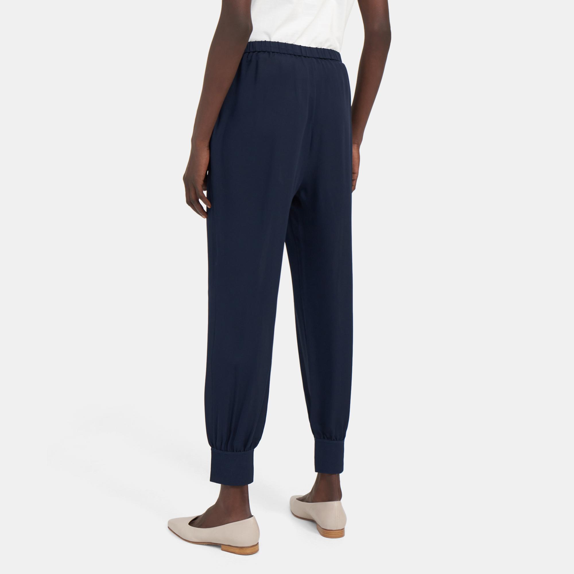 theory rib cuff silk joggers