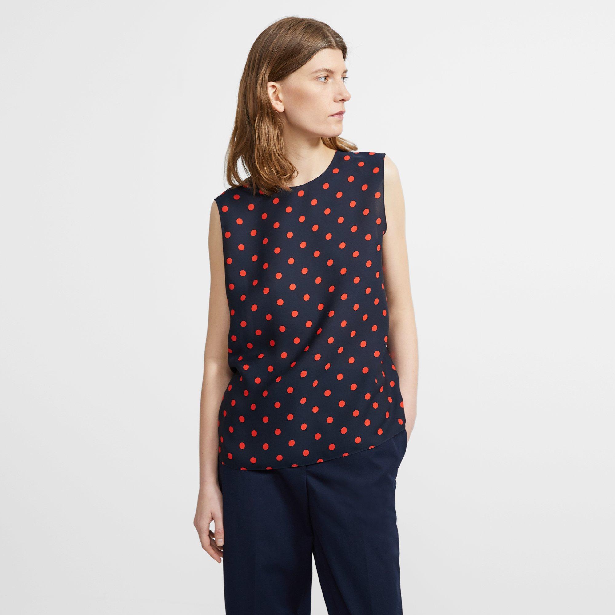 polka dot silk top