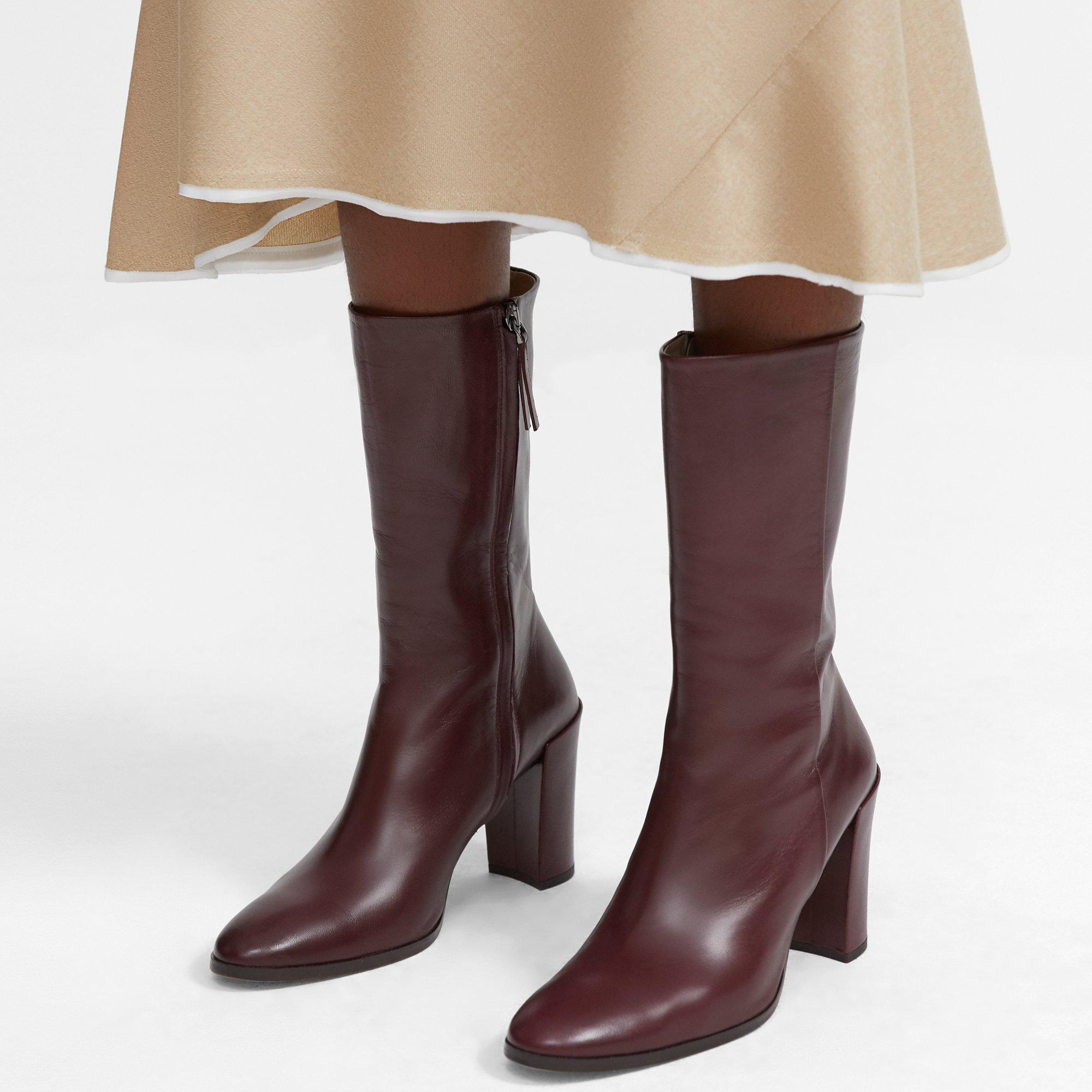 mid shaft leather boots