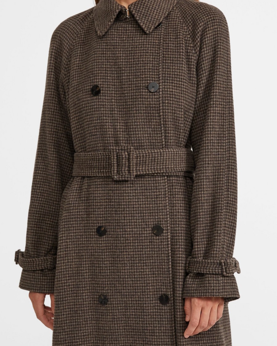 Classic Trench Coat in Houndstooth Flannel 0 - click to view larger image