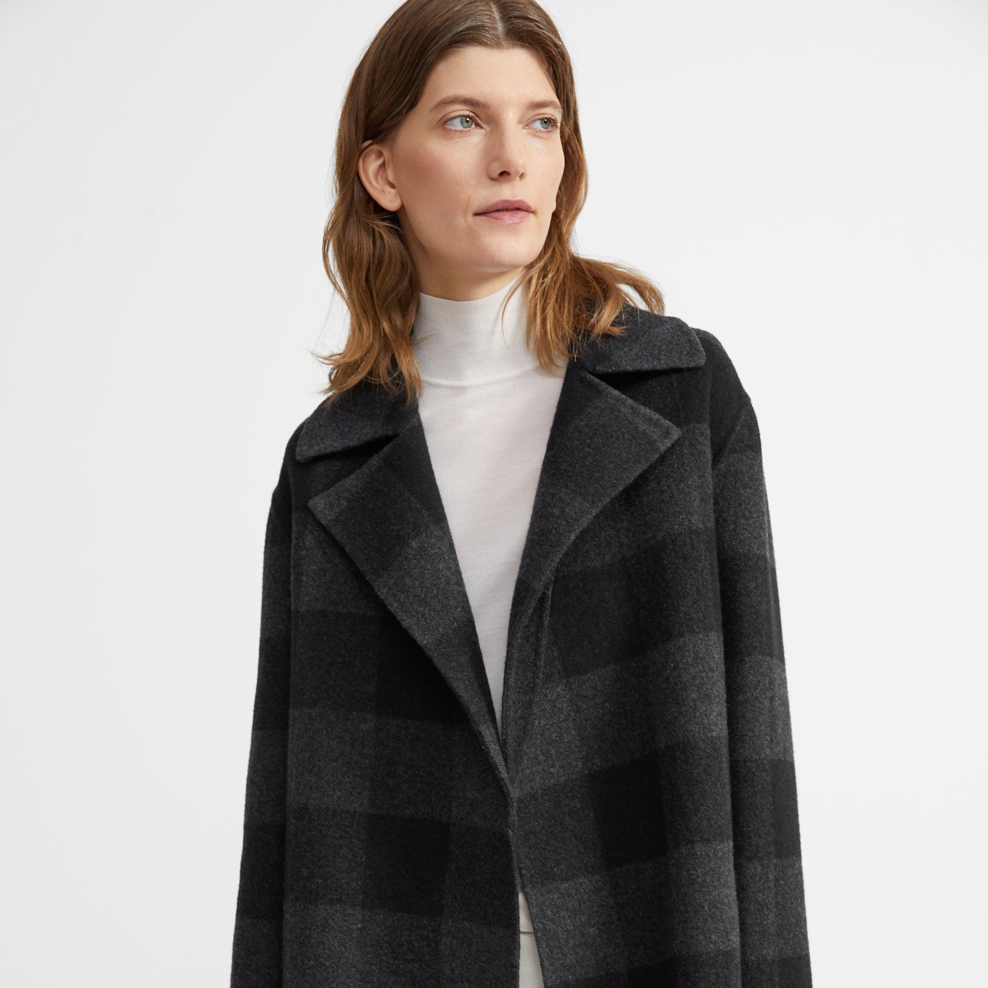 Double-Faced Check Overlay Coat 0 - click to view larger image