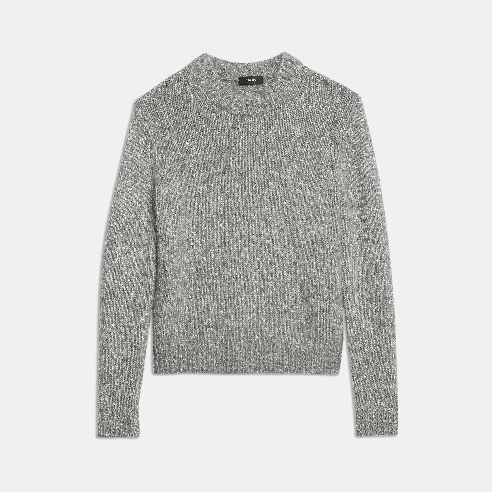 Tweed Alpaca Speckled Crewneck Sweater | Theory