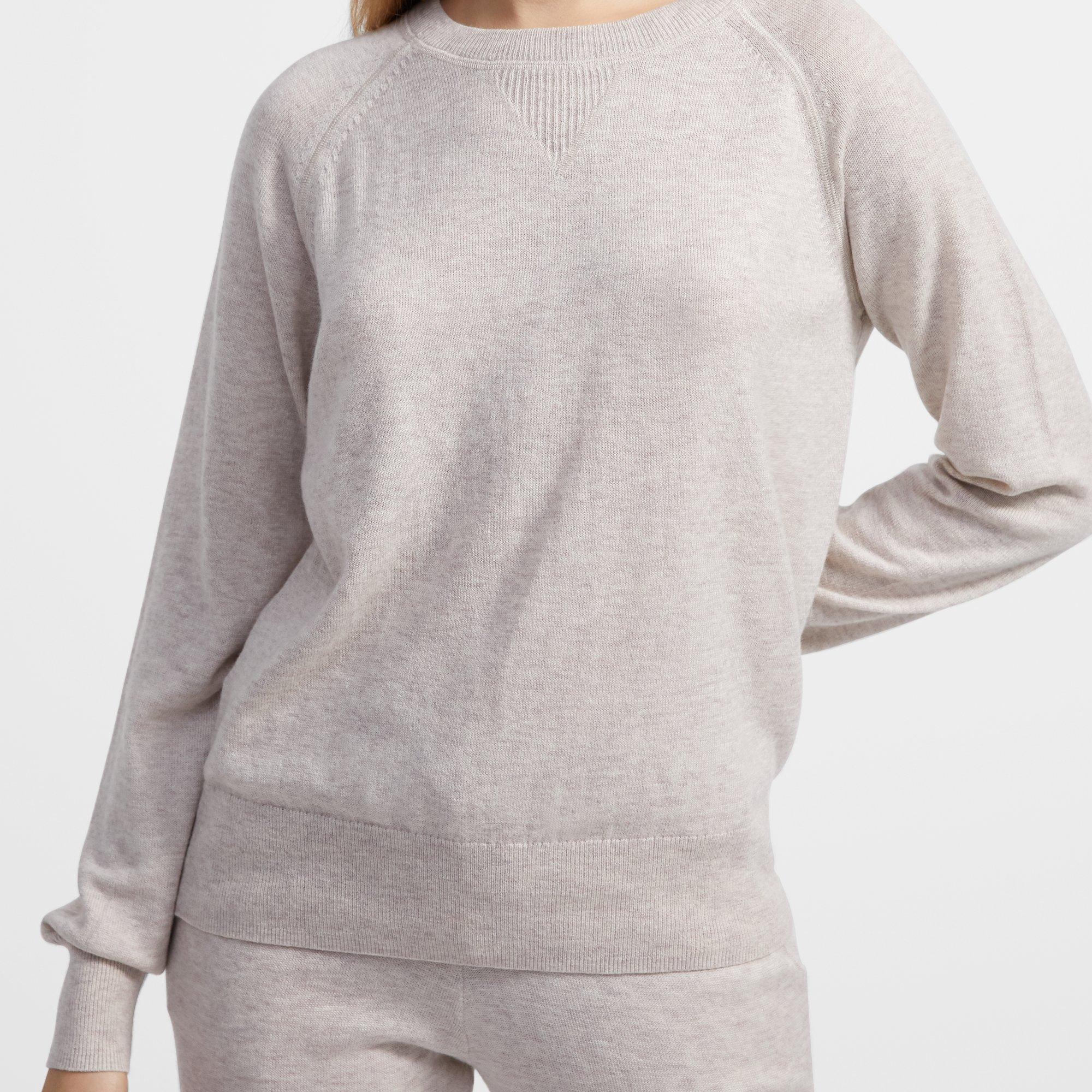 Merino Wool Jersey Easy Crewneck Sweater 0 - click to view larger image
