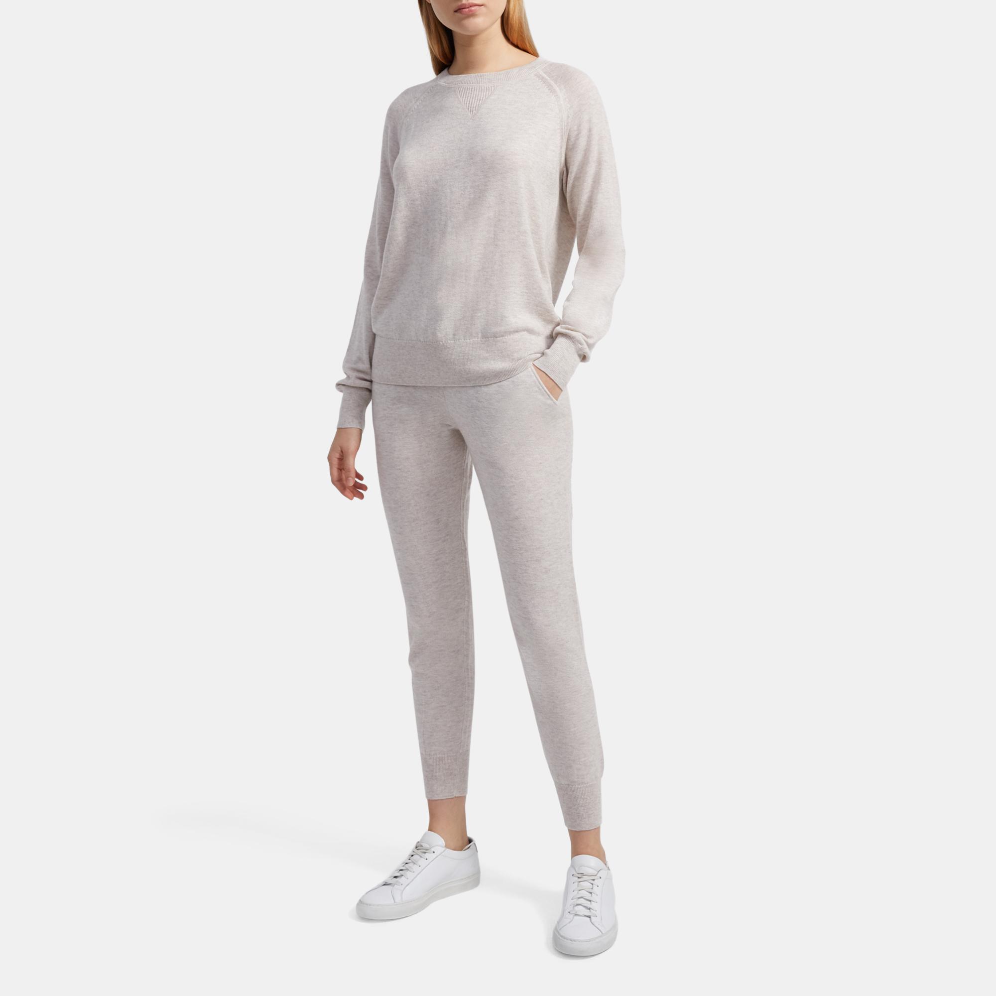 Merino Wool Jersey Easy Crewneck Sweater 0 - click to view larger image