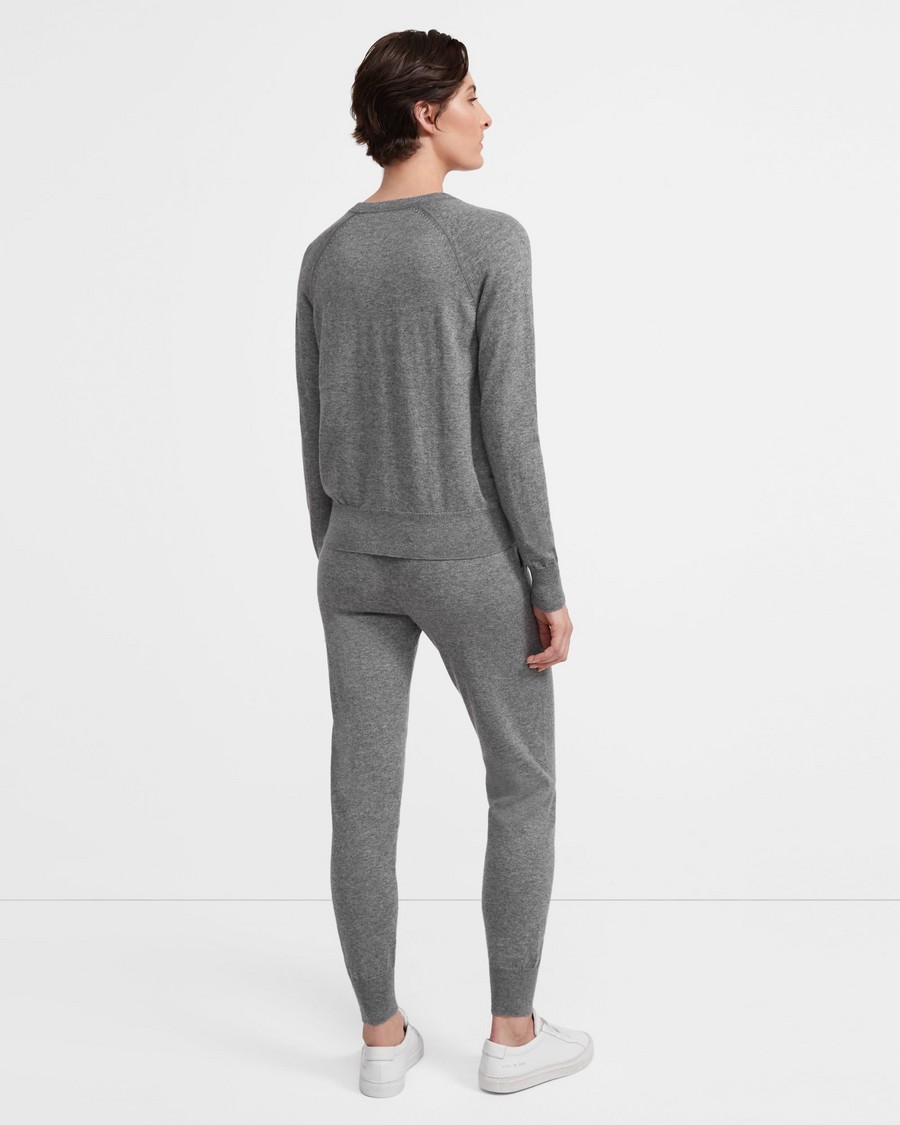 Merino Wool Jersey Easy Crewneck Sweater 0 - click to view larger image