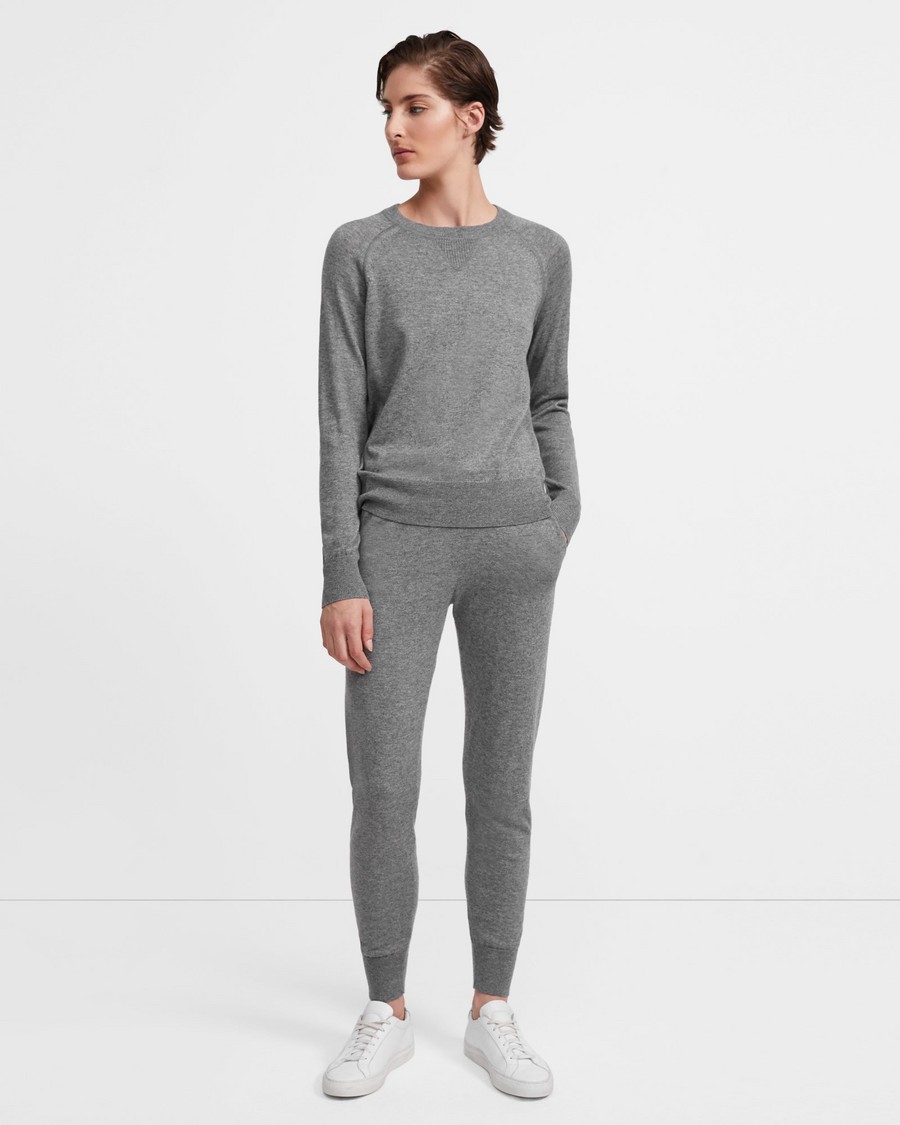 Merino Wool Jersey Easy Crewneck Sweater 0 - click to view larger image