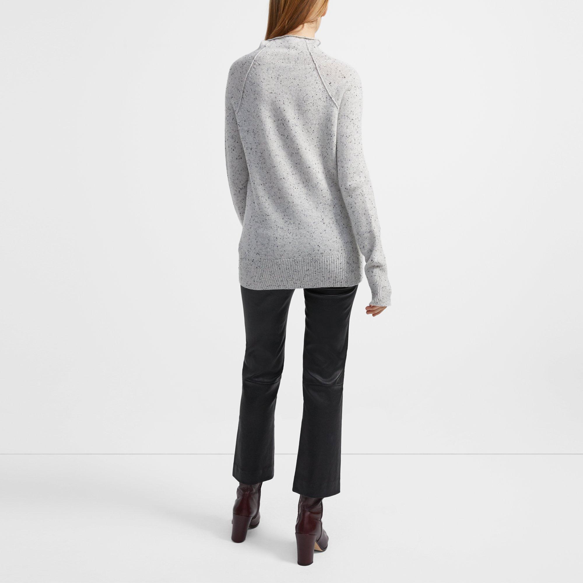 mock neck tweed jumpsuit