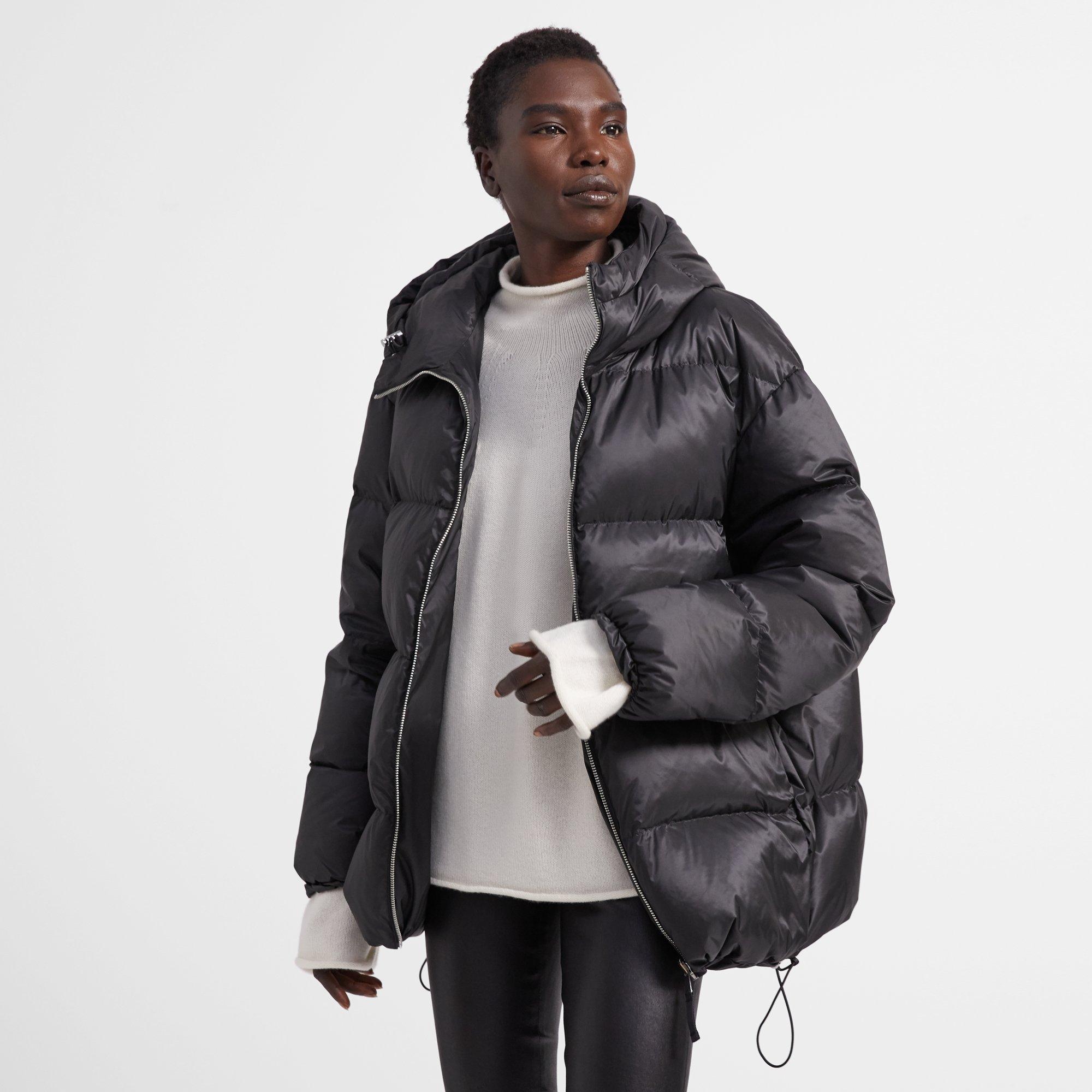 theory hooded puffer coat