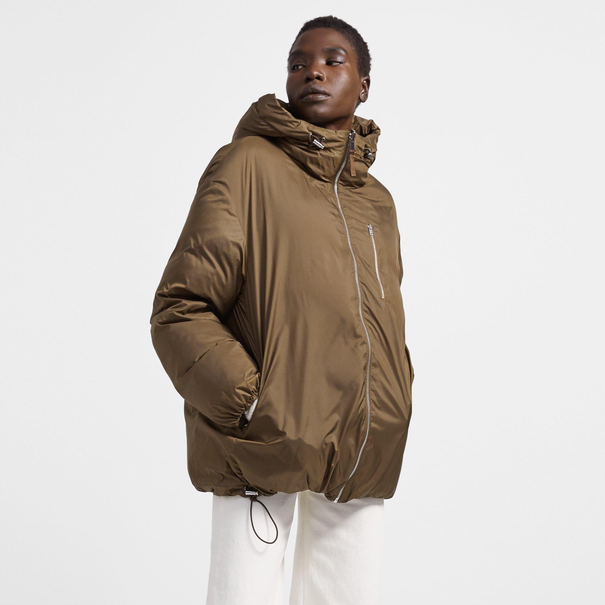 theory eco hooded puffer coat