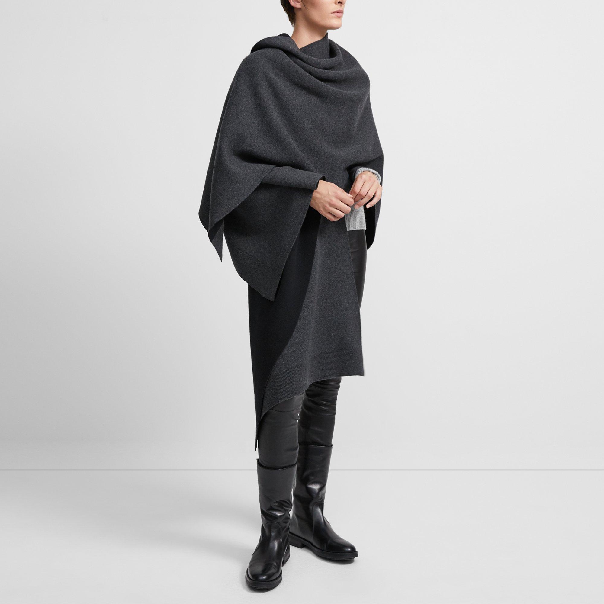 Poncho in Felted Wool-Cashmere 0 - click to view larger image