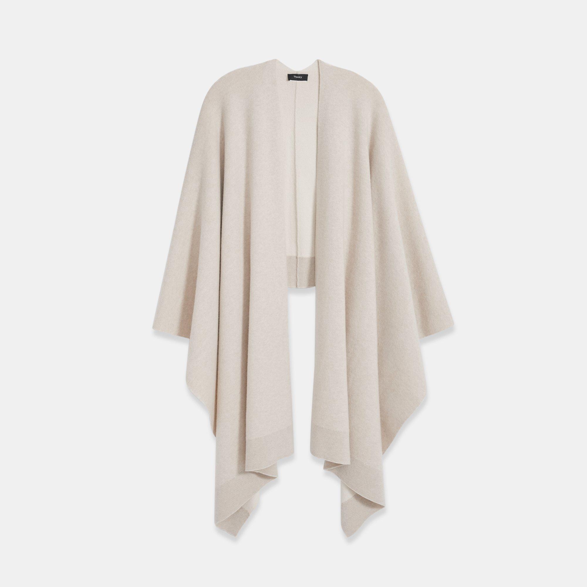 Poncho in Felted Wool-Cashmere 0 - click to view larger image