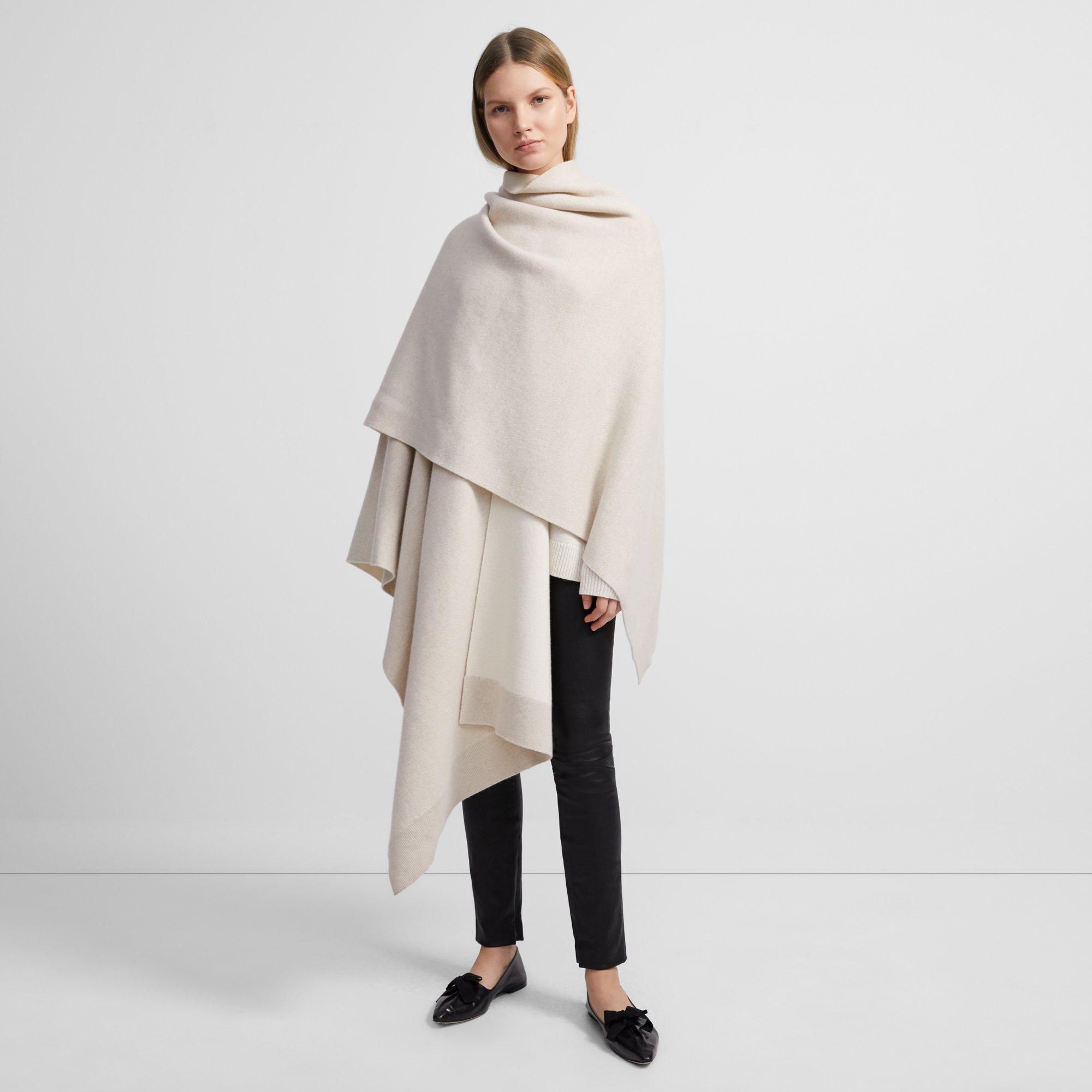 Poncho in Felted Wool-Cashmere 0 - click to view larger image