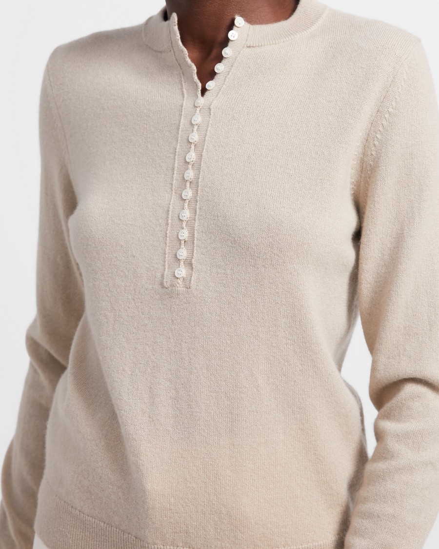 Henley Sweater in Cashmere 0 - click to view larger image