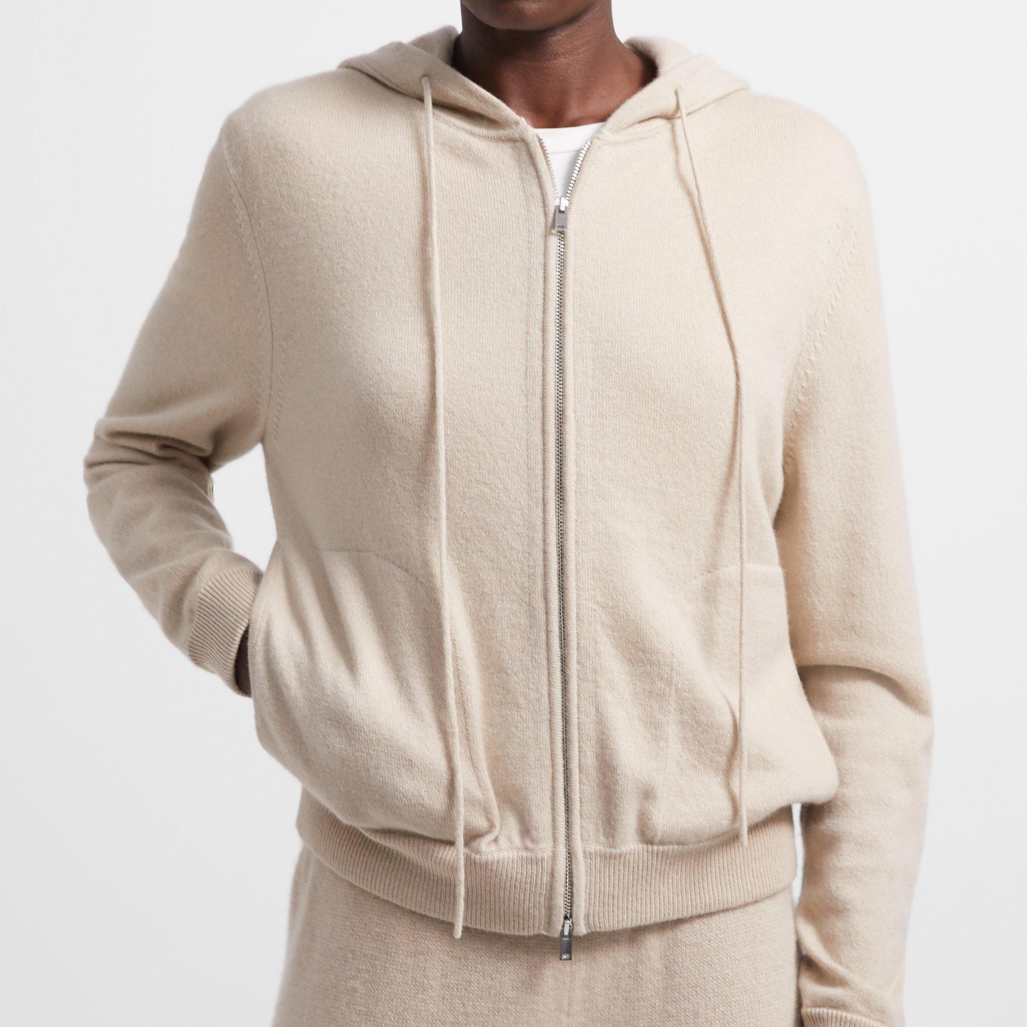 theory cashmere crop hoodie