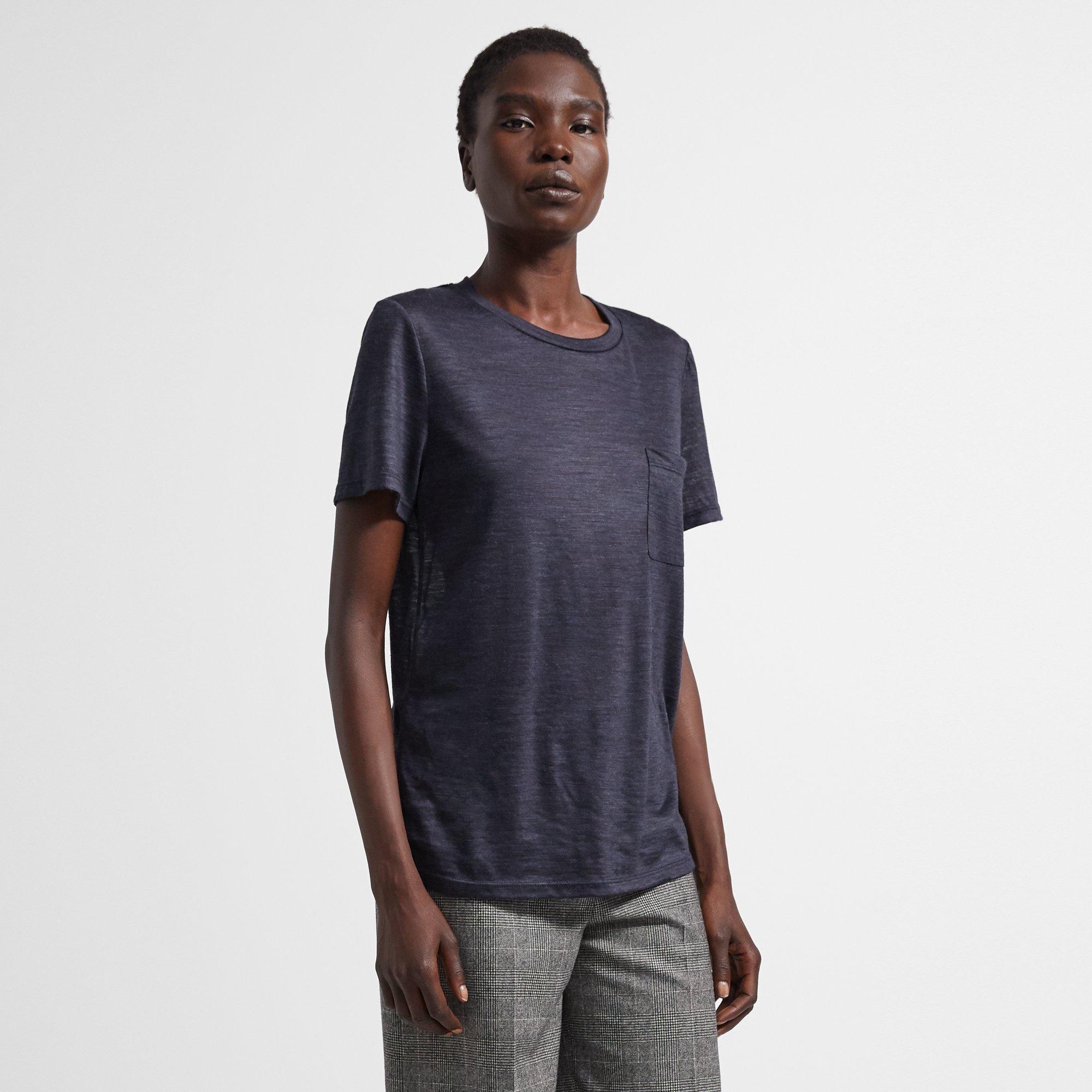 Easy Pocket Tee in Wool Jersey 0 - click to view larger image