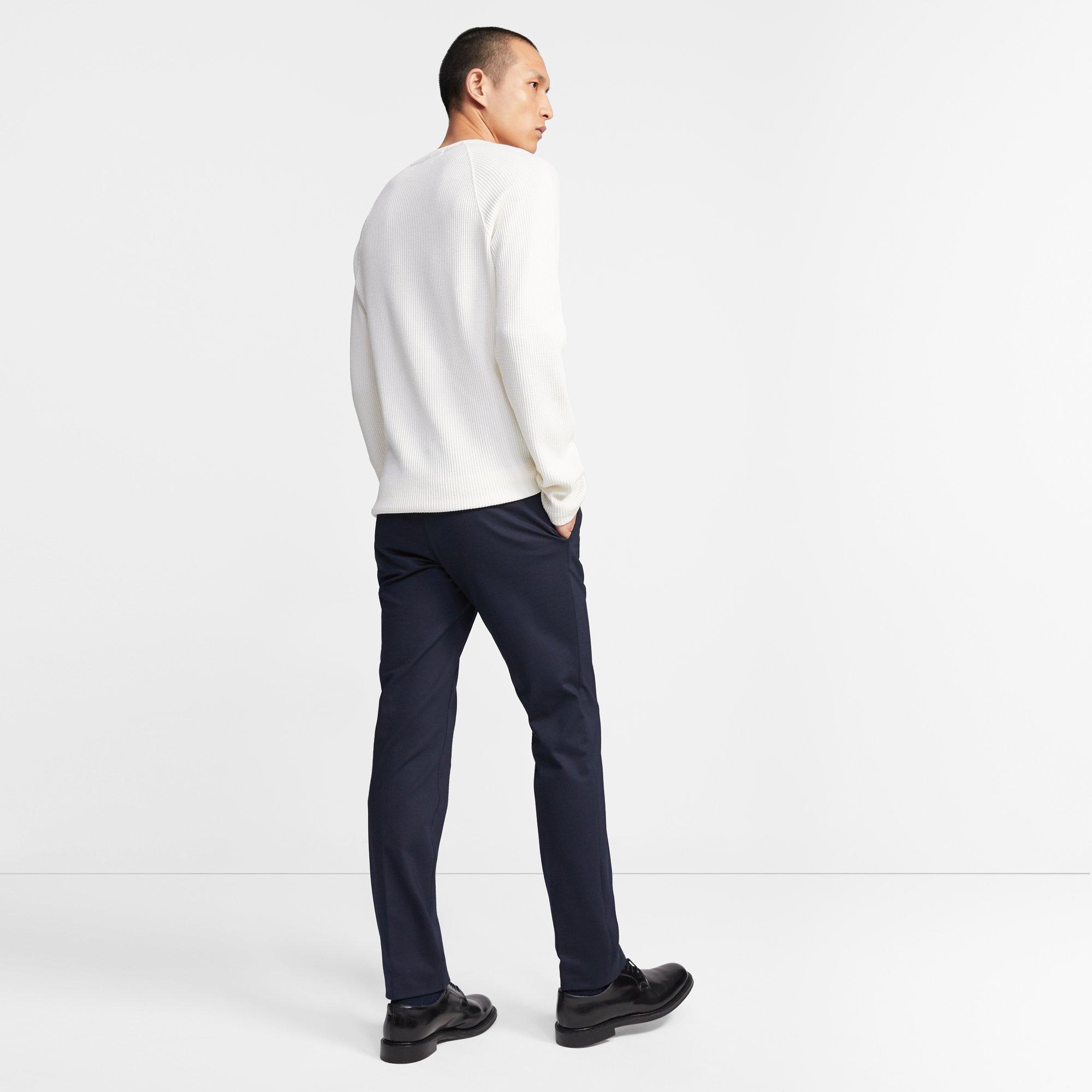 Crewneck Sweater in Waffle Knit Organic Cotton 0 - click to view larger image