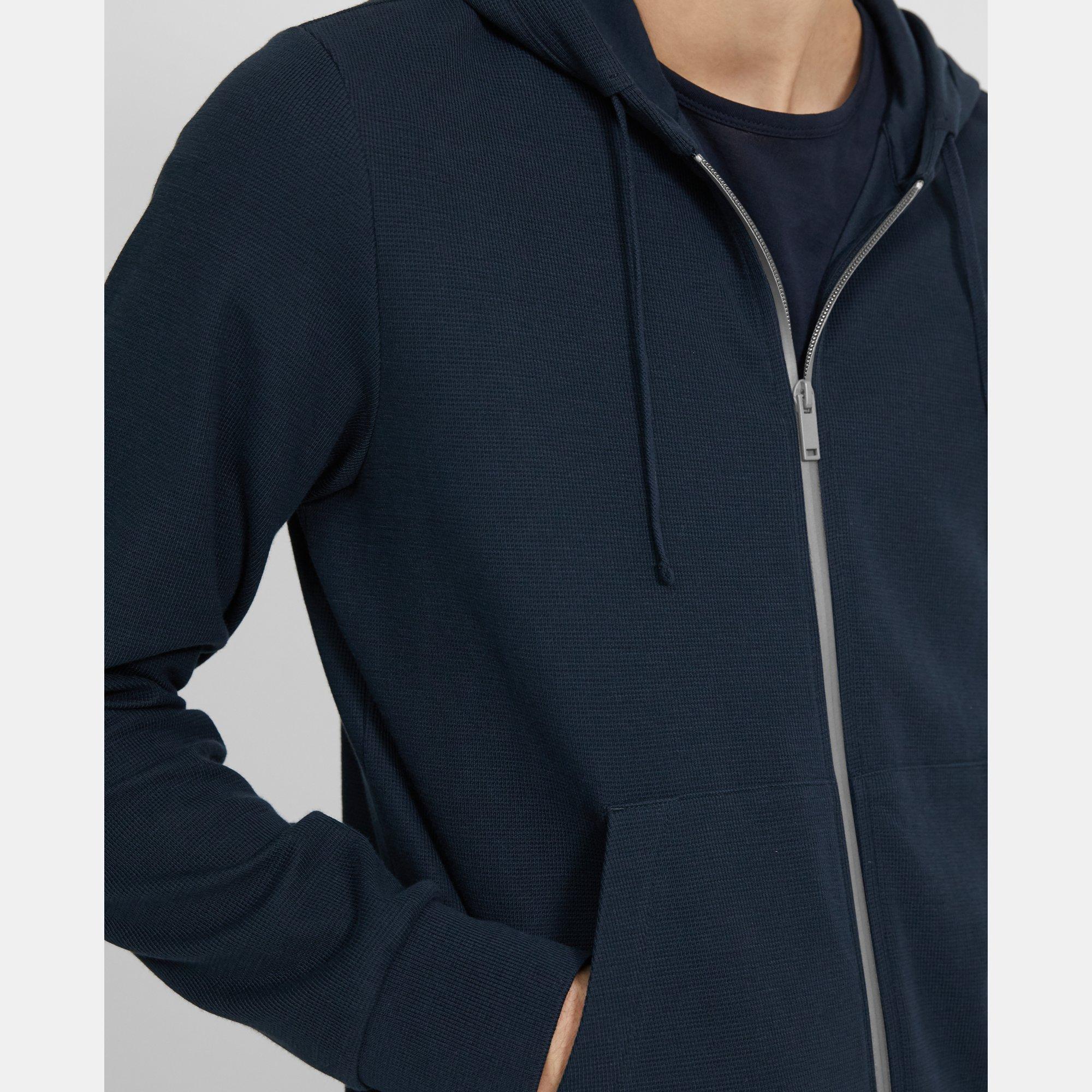 men's waffle knit zip hoodie