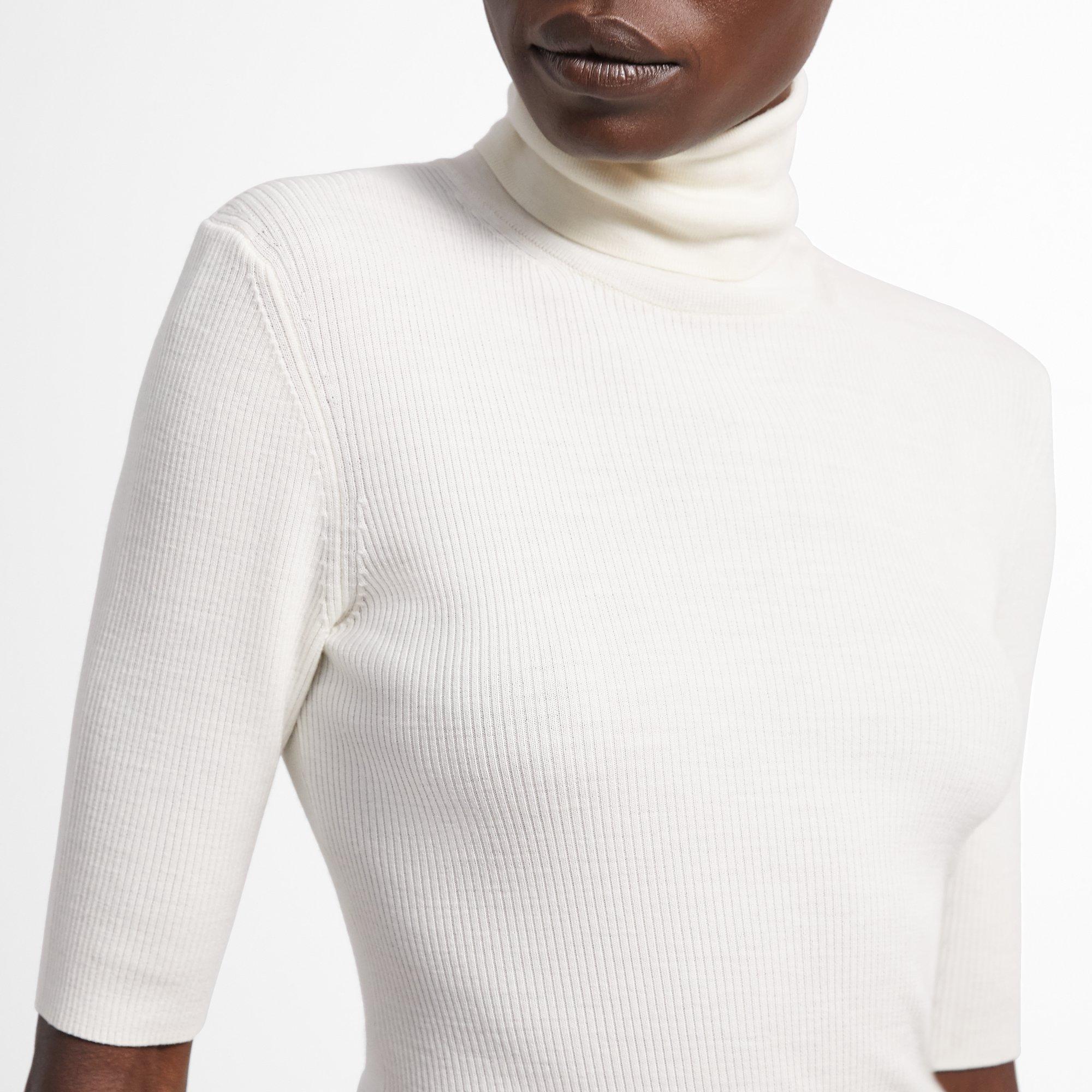 white turtleneck short sleeve