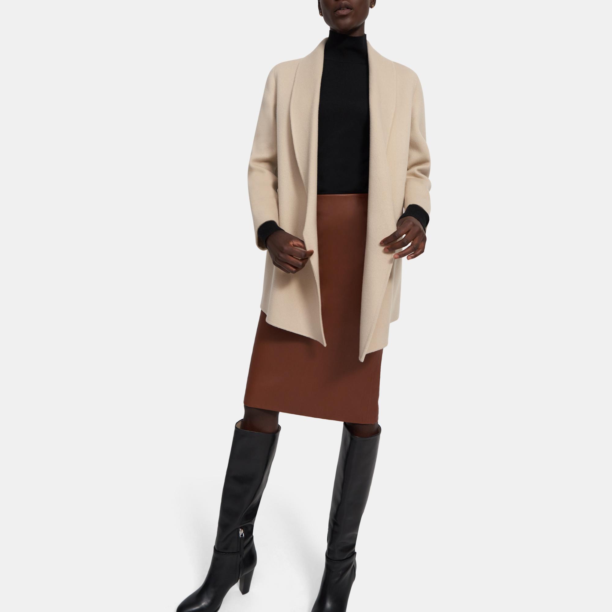 theory cashmere wrap coat