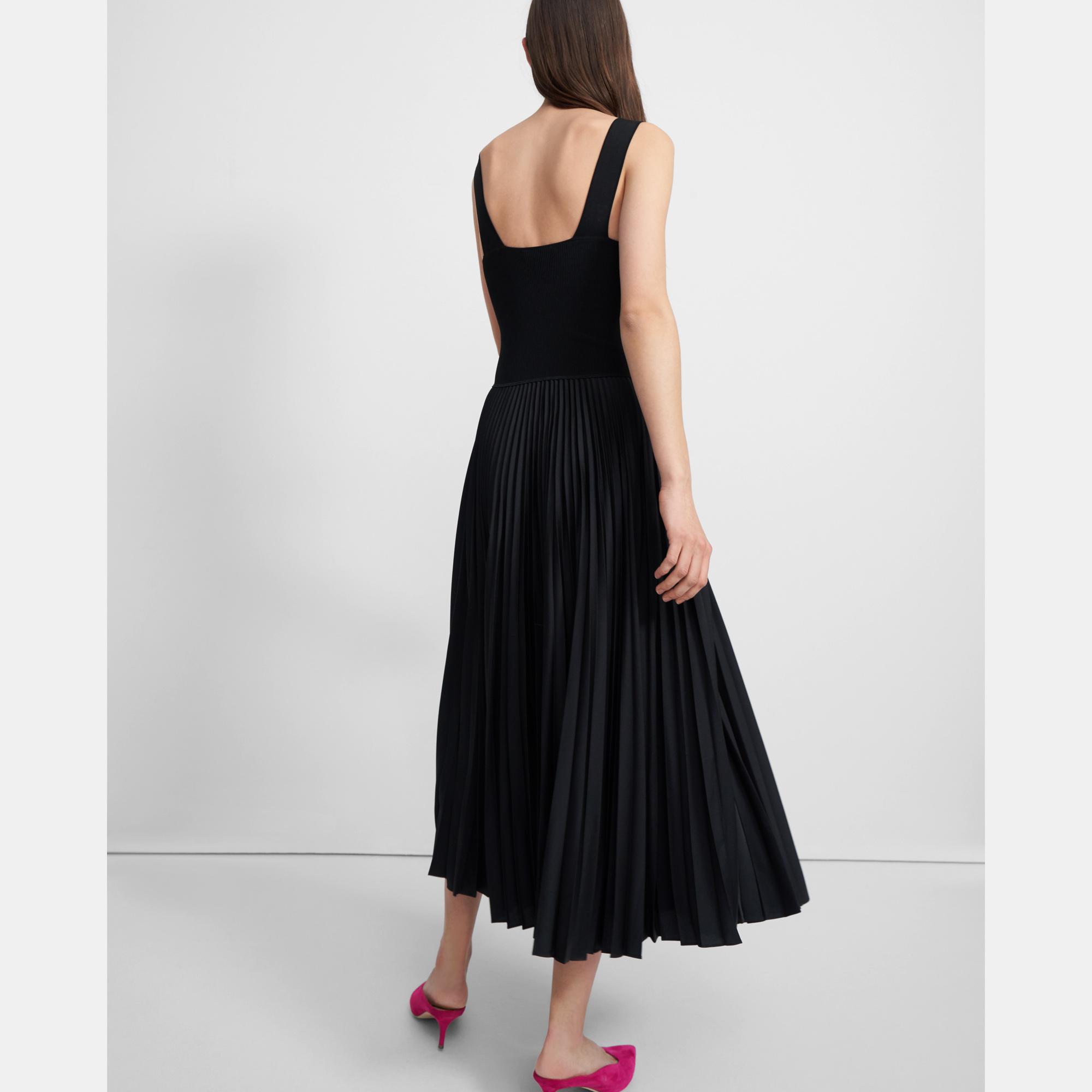 pleated-square-neck-dress-in-crepe-theory