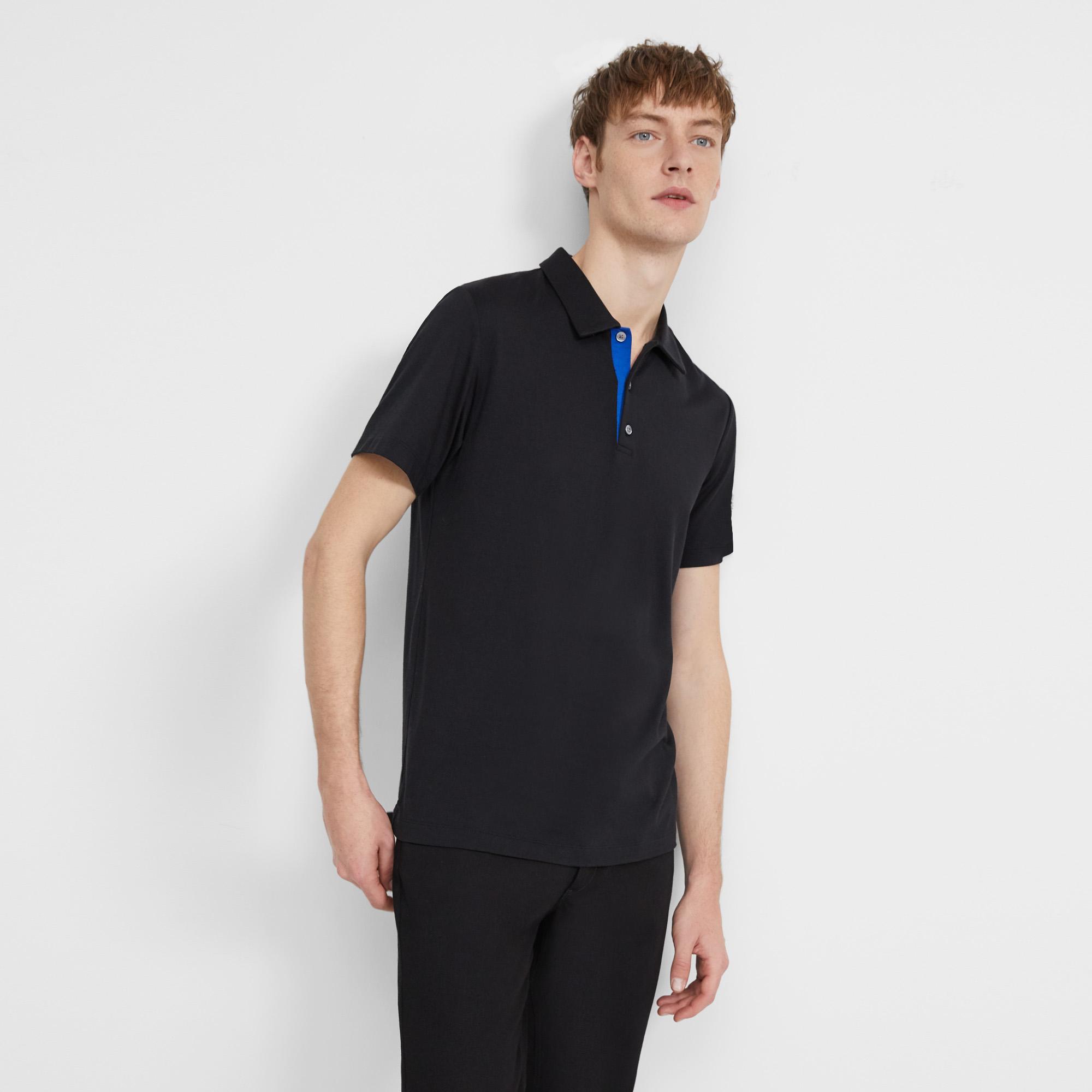 silk cotton polo shirt