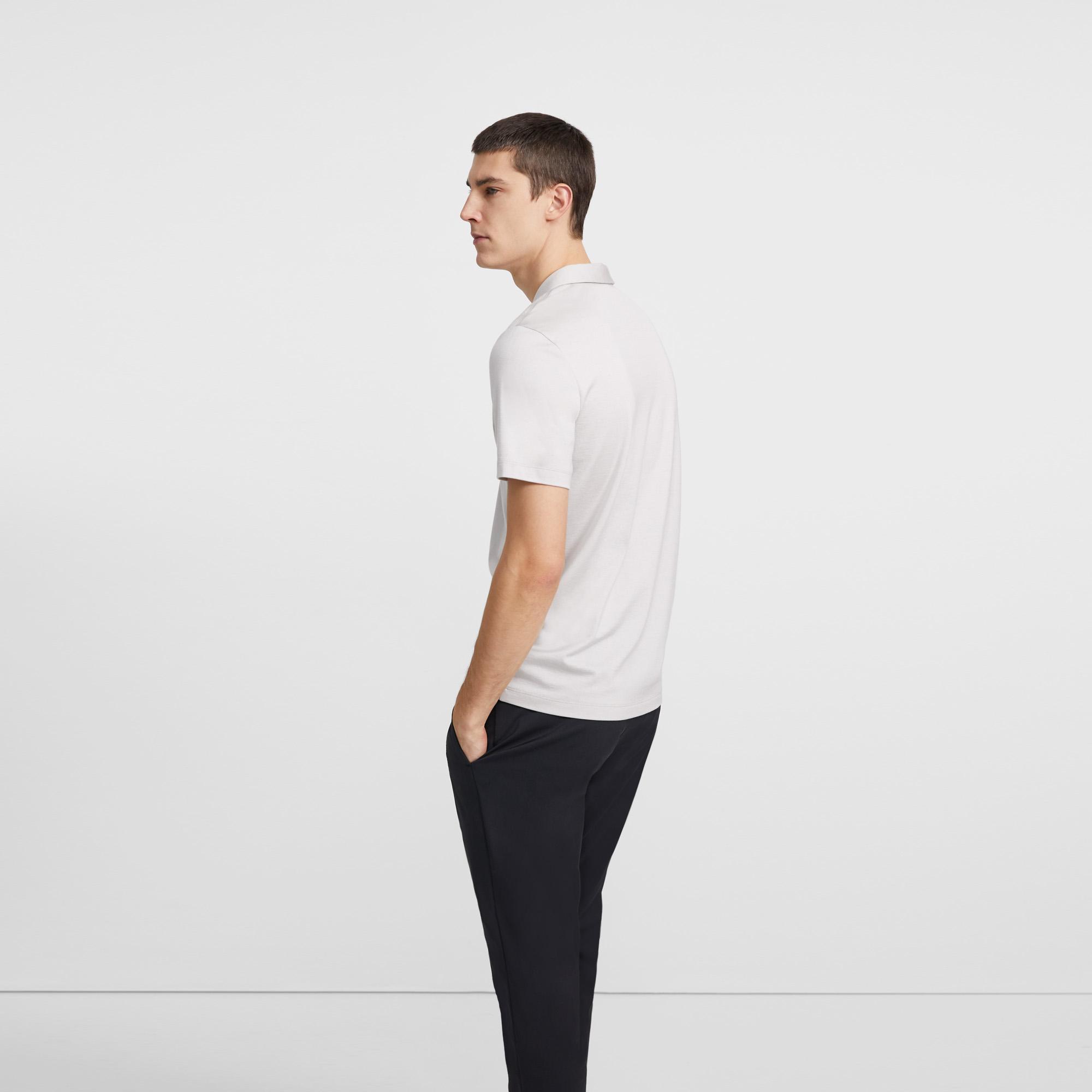 silk cotton polo shirt