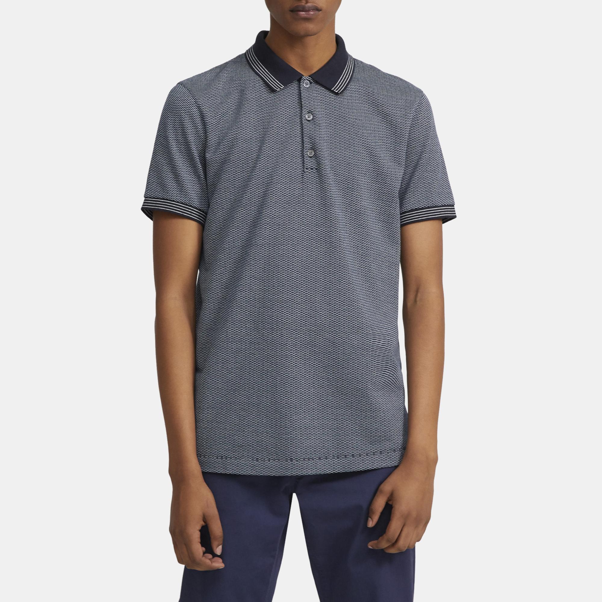 Polo Shirt in Geometric Knit 0 - click to view larger image