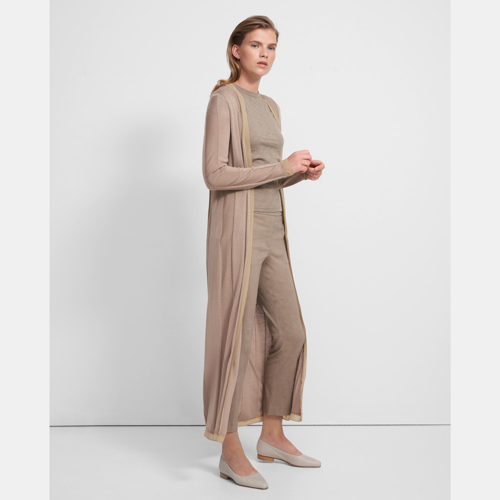 Long Cardigan in Viscose-Wool 0 - click to view larger image