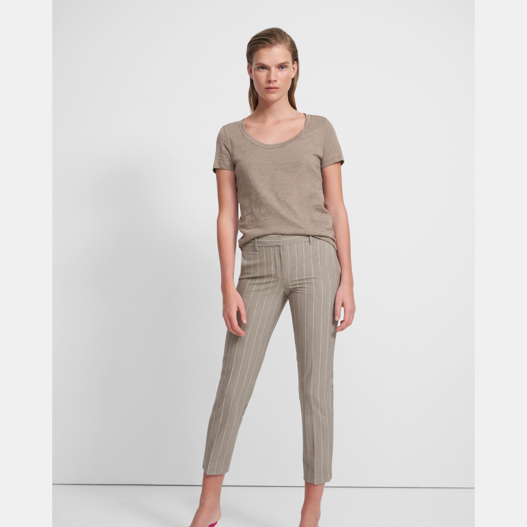 Open Neck Tee in Organic Cotton 0 - click to view larger image