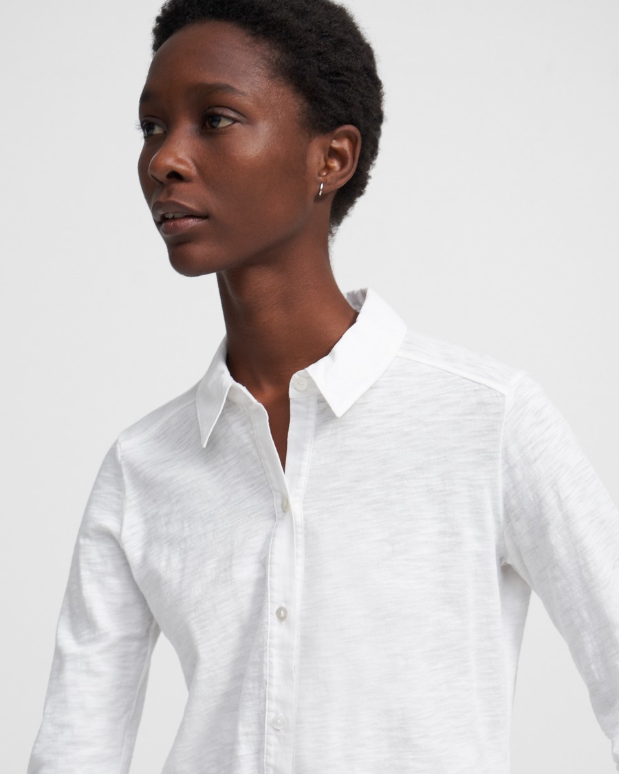 Button Up Shirt in Organic Cotton 0 - click to view larger image