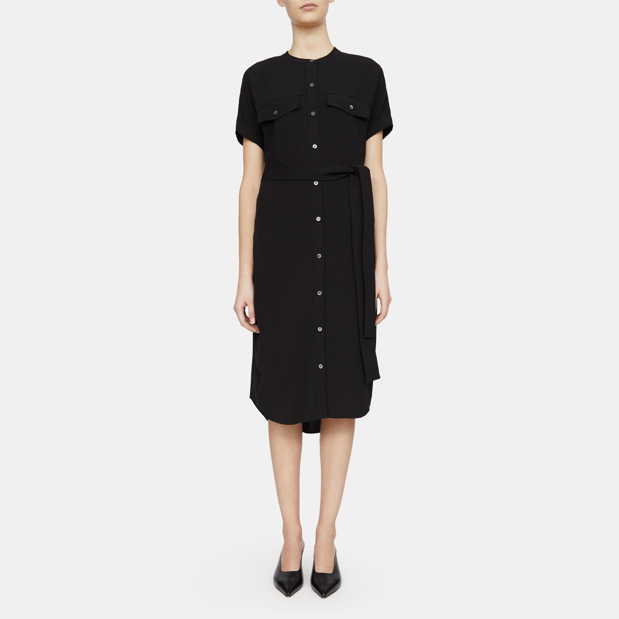 Belted Cargo Dress in Crepe 0 - click to view larger image