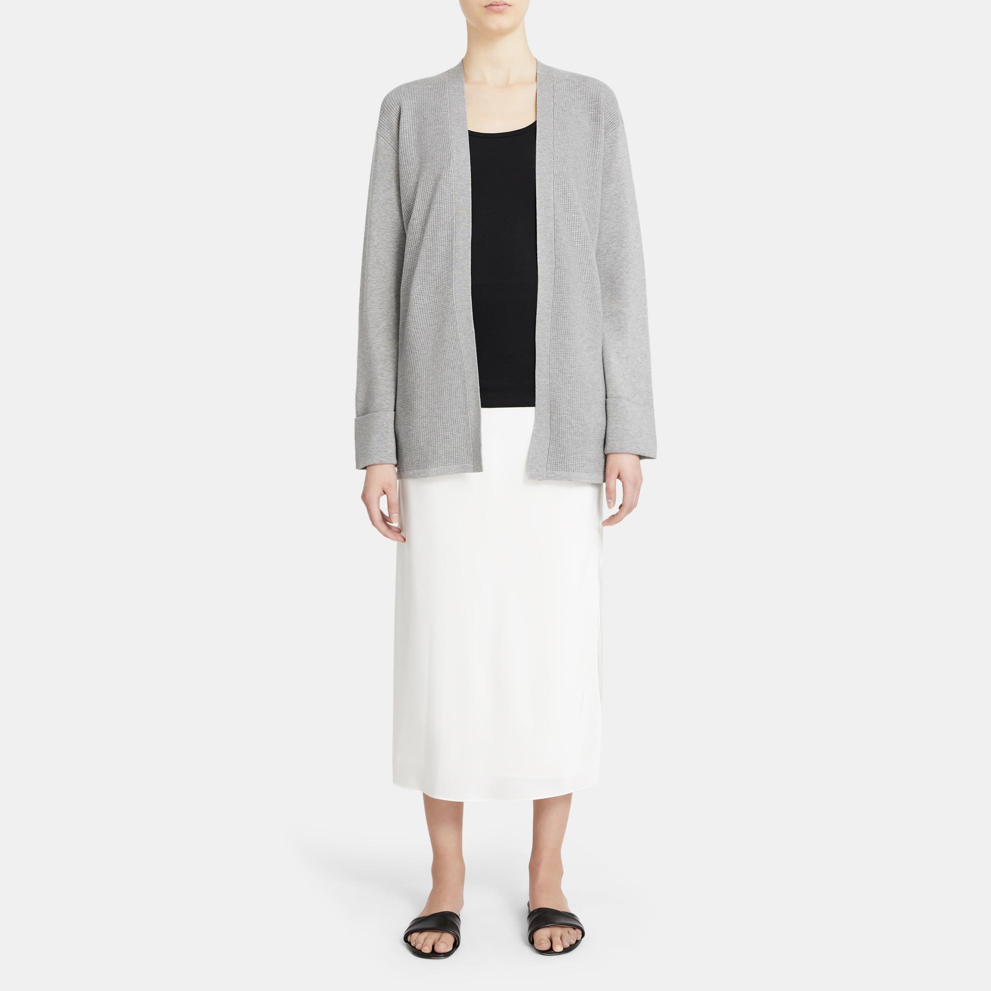 Mixed Stitch Cardigan in Stretch Knit 0 - click to view larger image