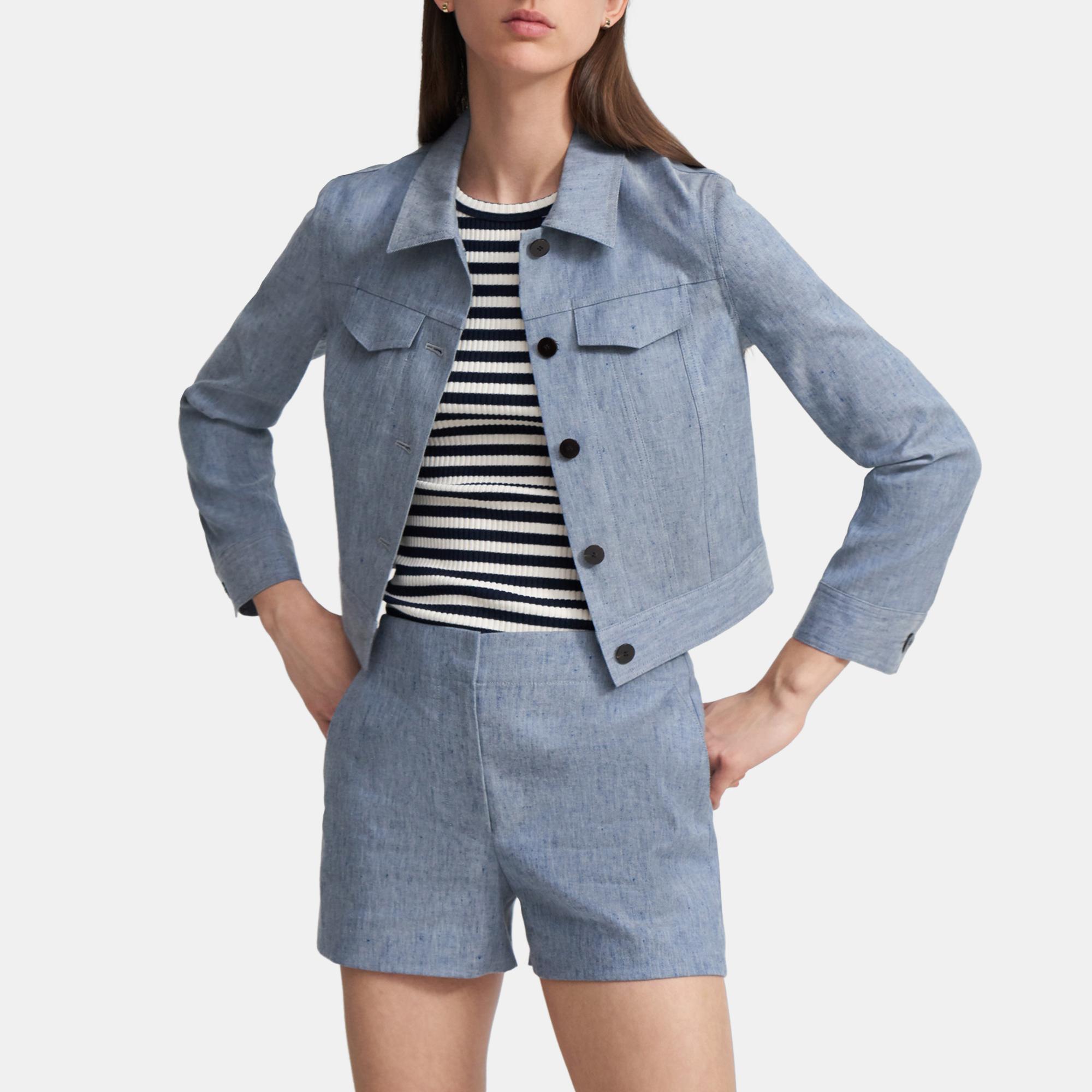 Jean Jacket in Linen Denim 0 - click to view larger image