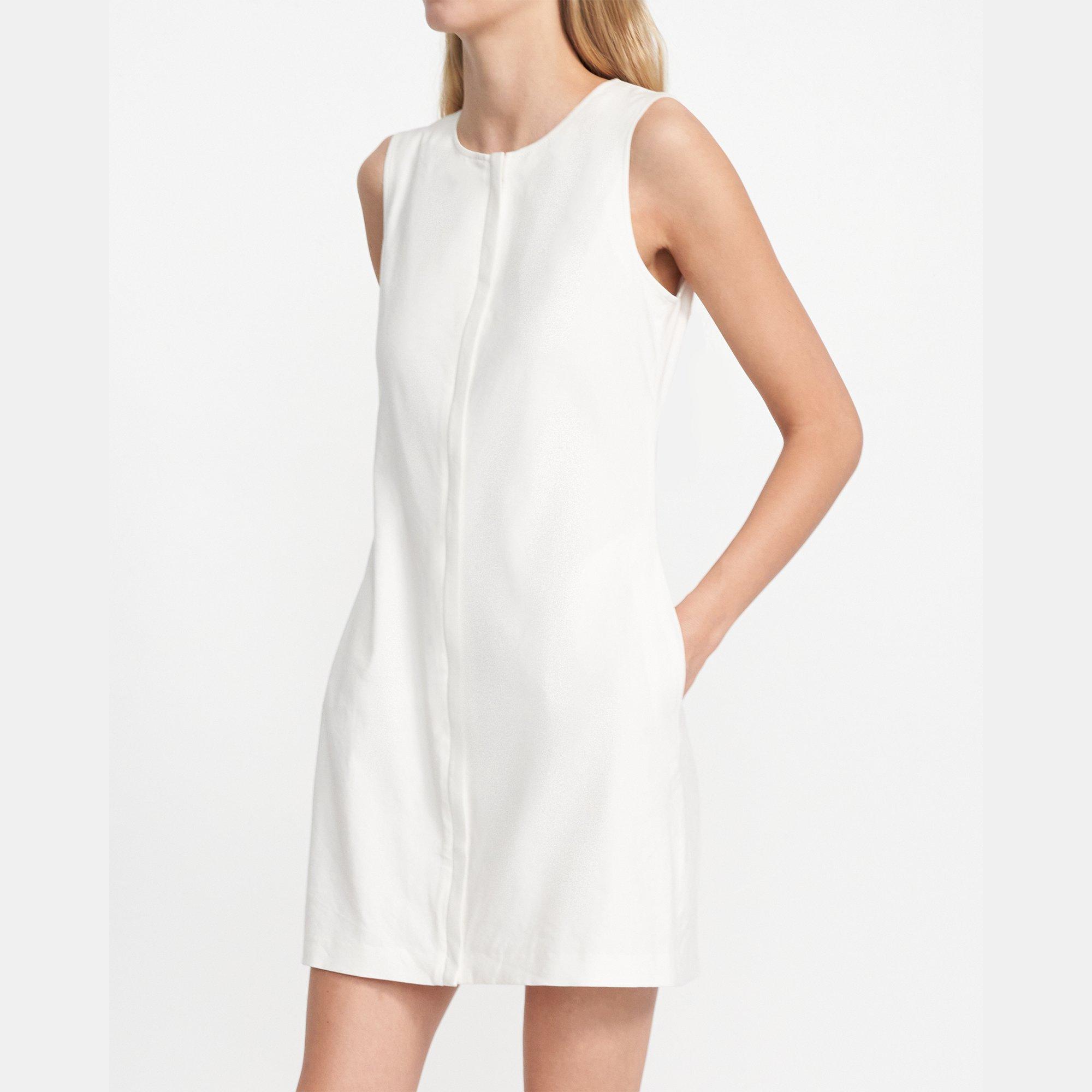 theory white linen dress