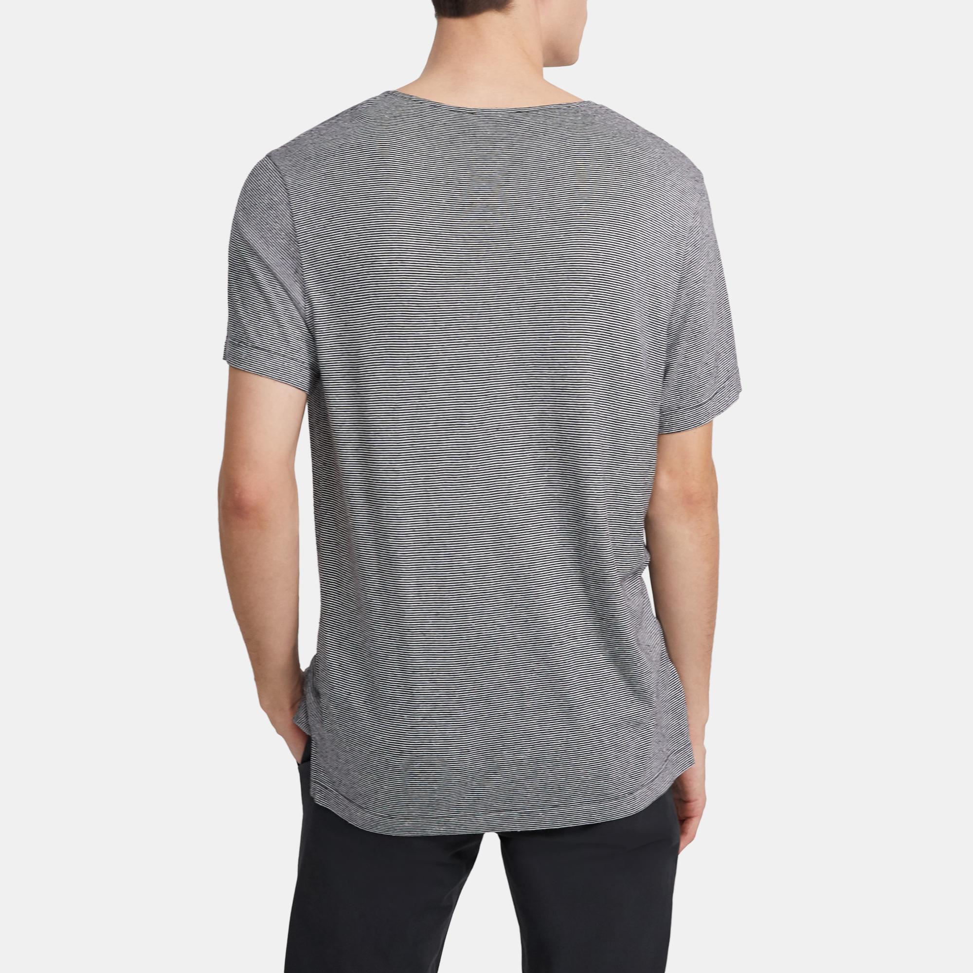 Tidal Tee in Striped Silk Jersey 0 - click to view larger image