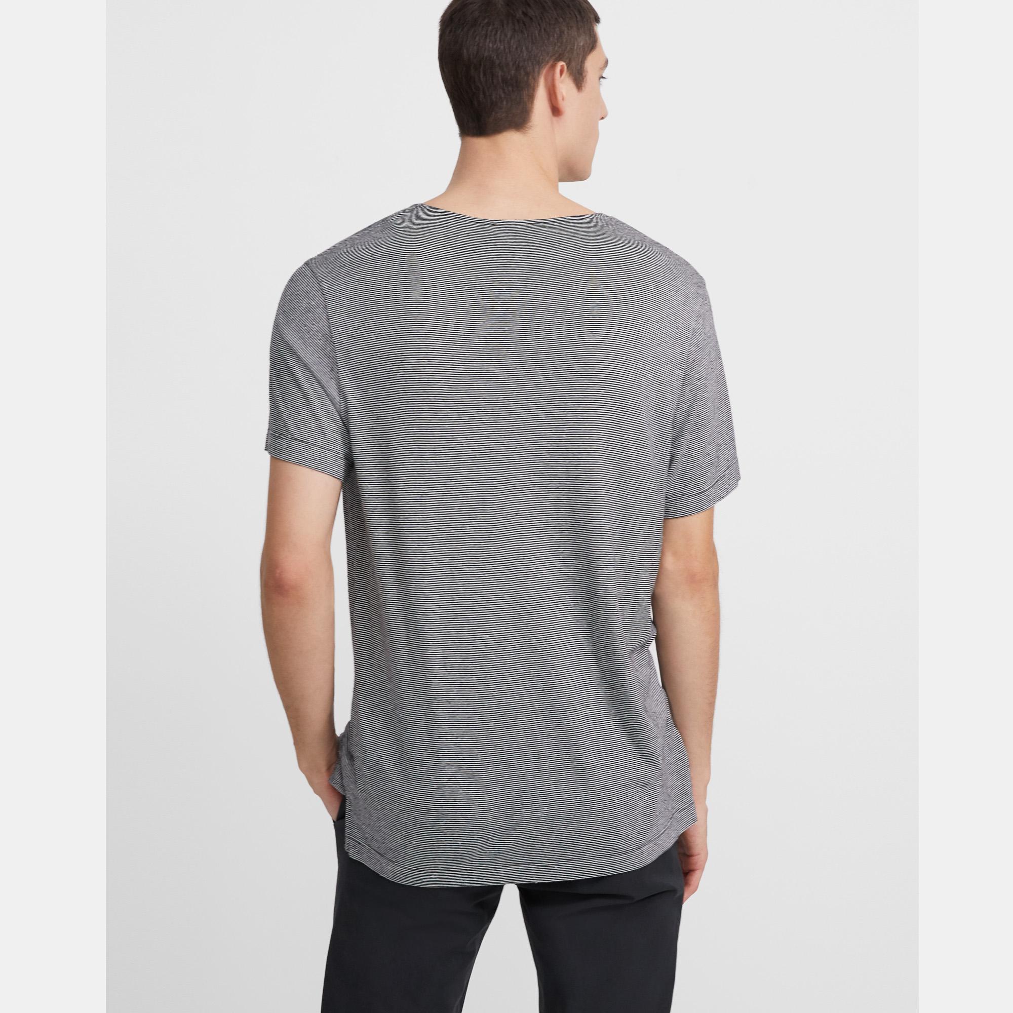 Tidal Tee in Striped Silk Jersey 0 - click to view larger image