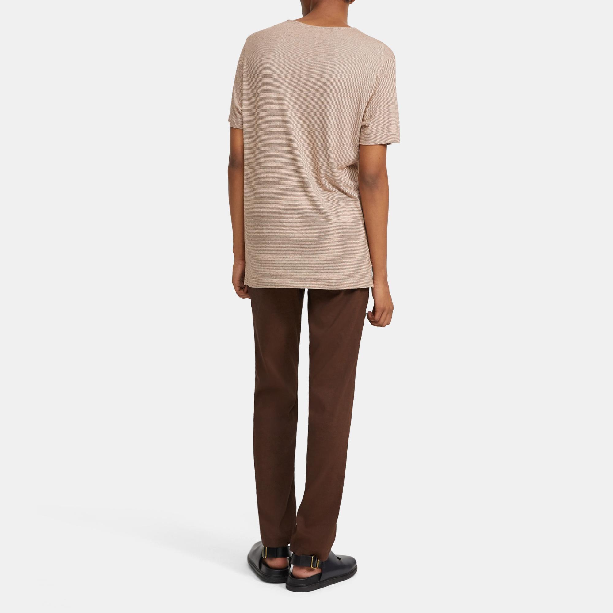 Tidal Tee in Striped Silk Jersey 0 - click to view larger image