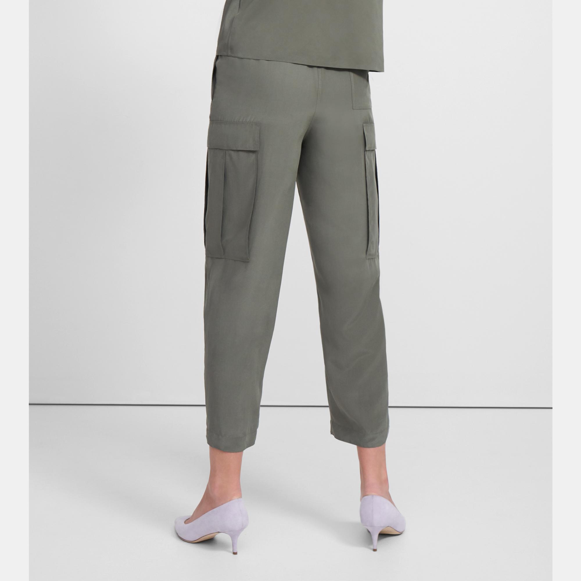 theory silk cargo pants
